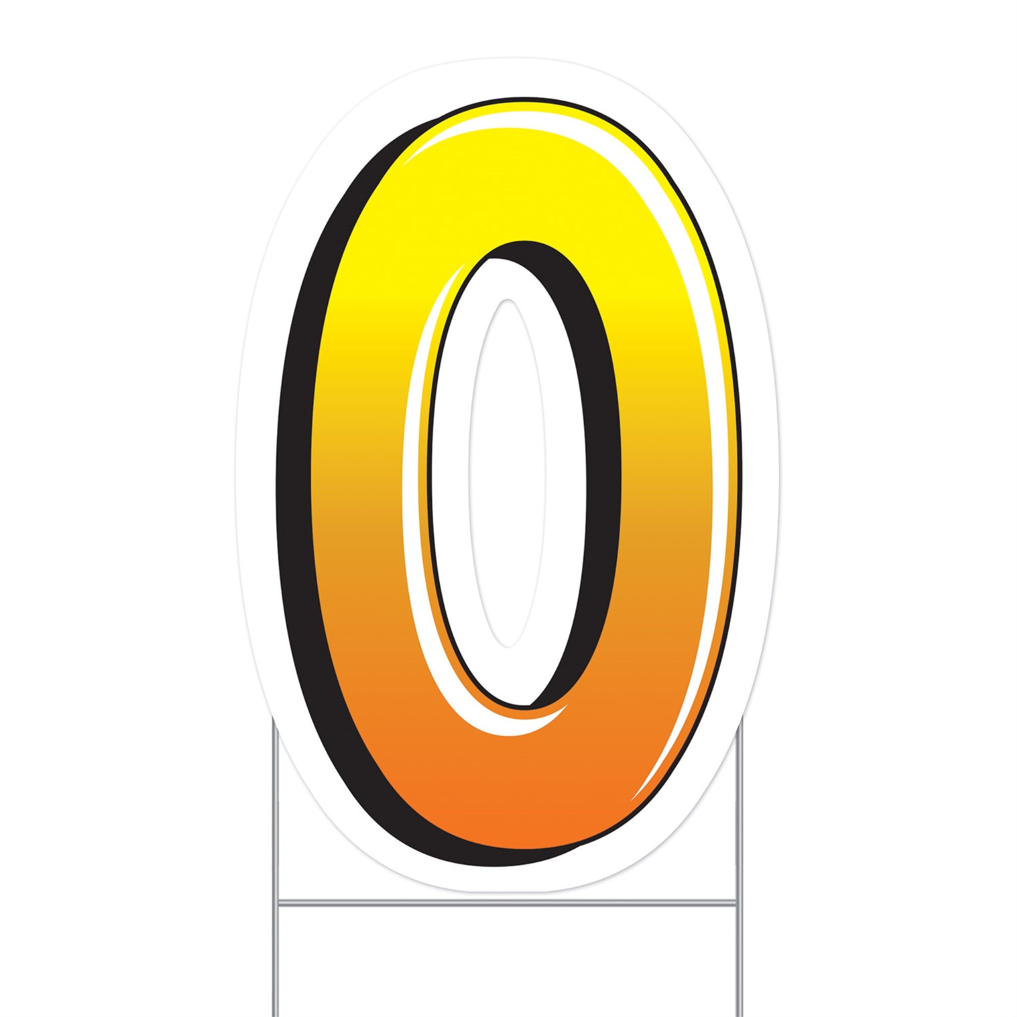 Plastic  O  Yard Sign, (Pack Of 3)