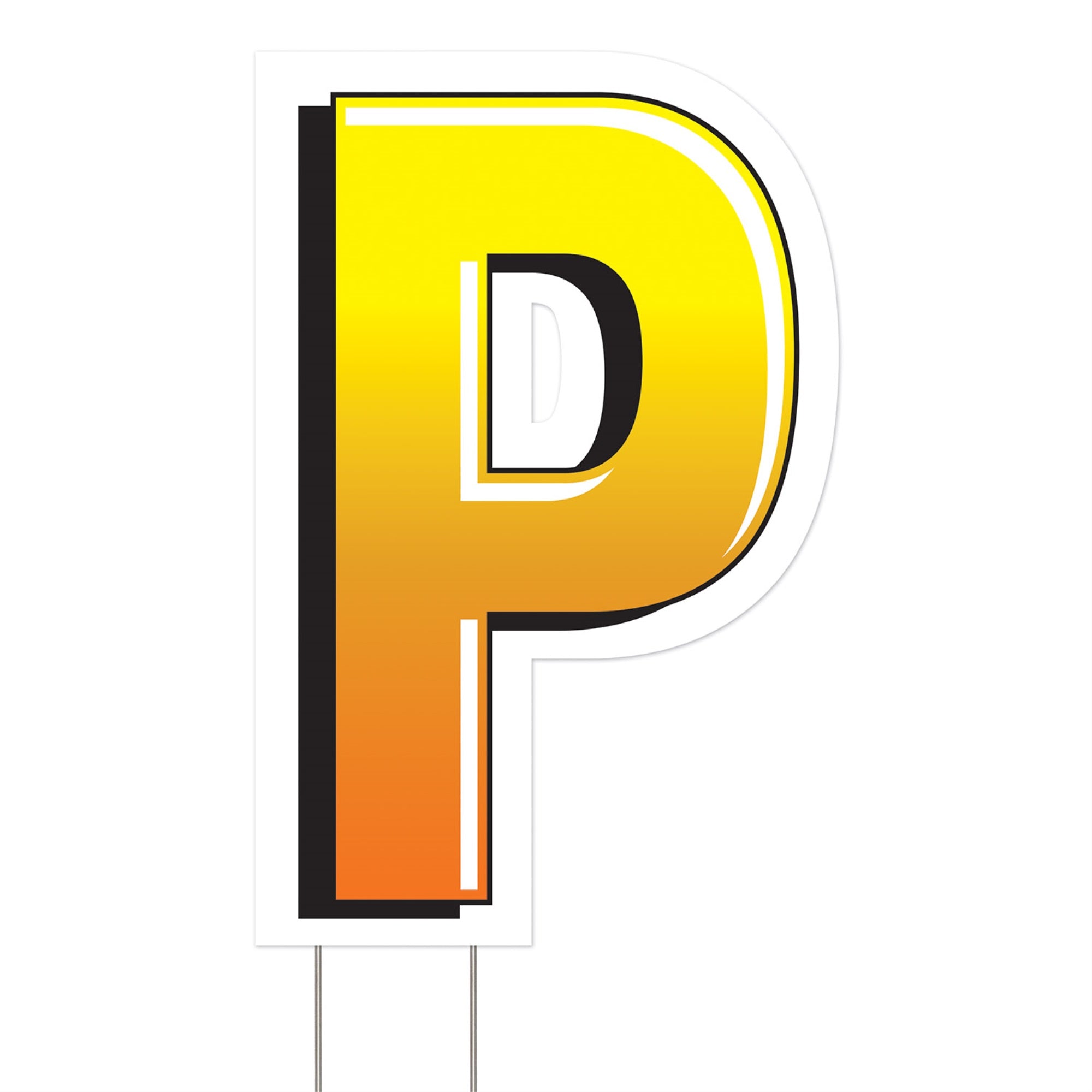 Plastic  P  Yard Sign, (Pack Of 3)