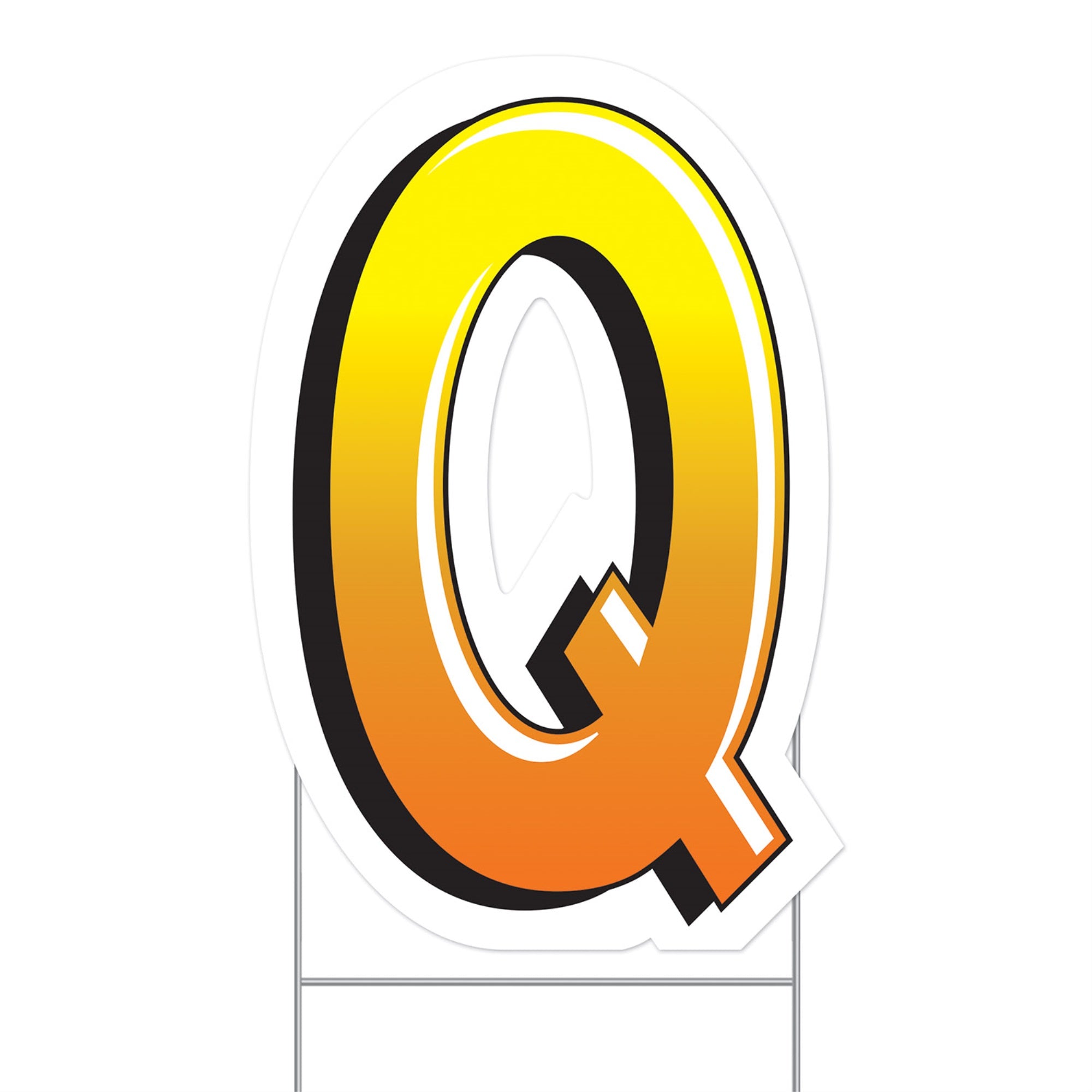 Plastic  Q  Yard Sign, (Pack Of 3)