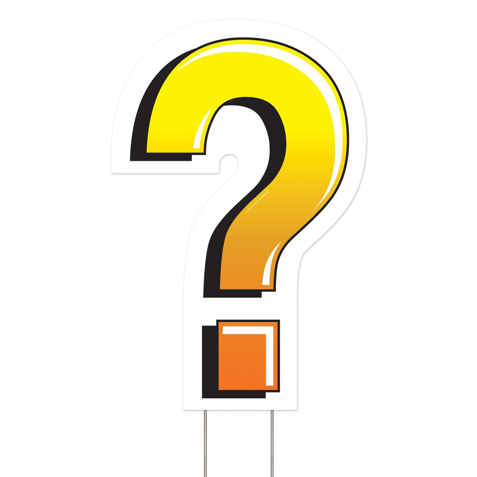 Plastic  Question Mark  Yard Sign, (Pack Of 3)