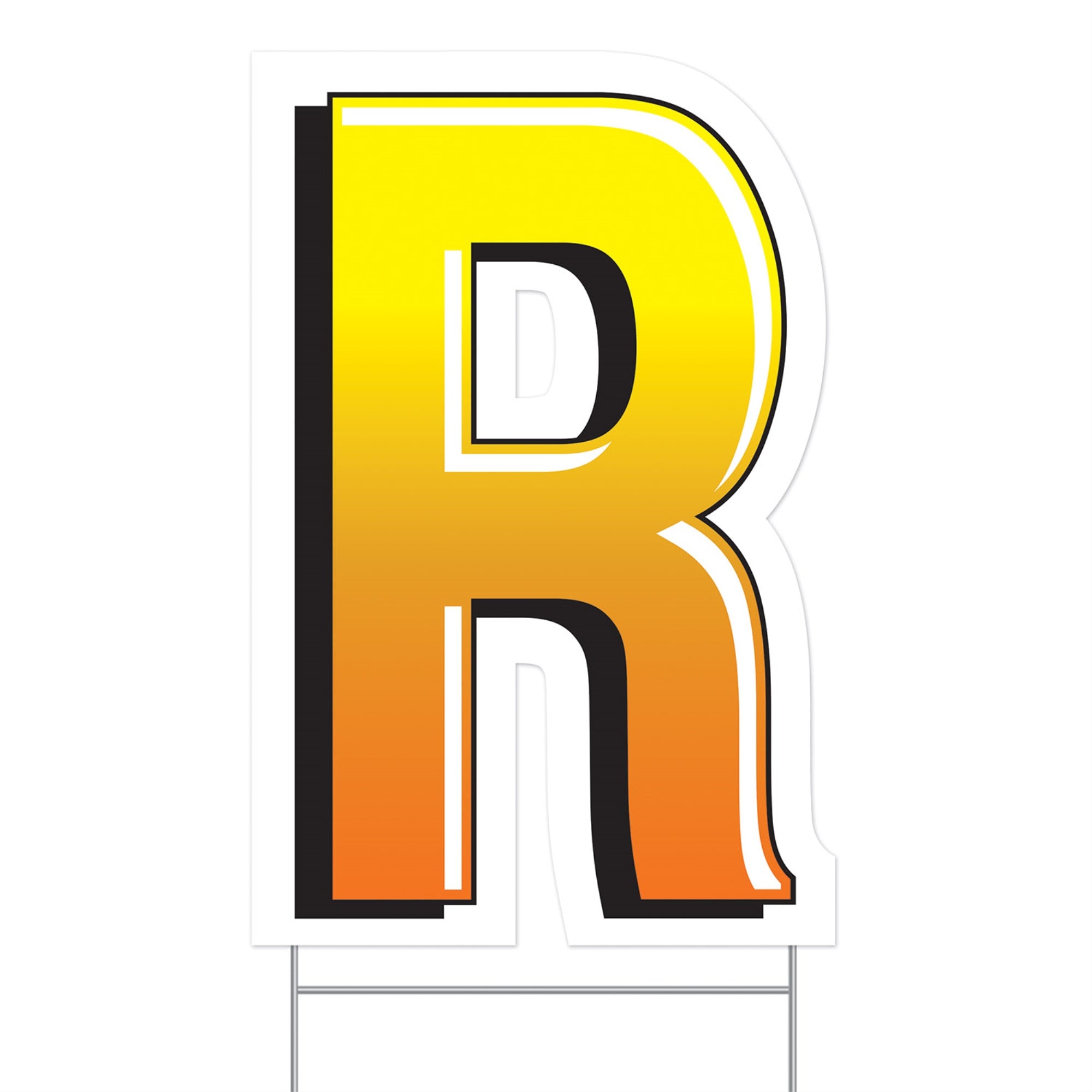 Plastic  R  Yard Sign, (Pack Of 3)
