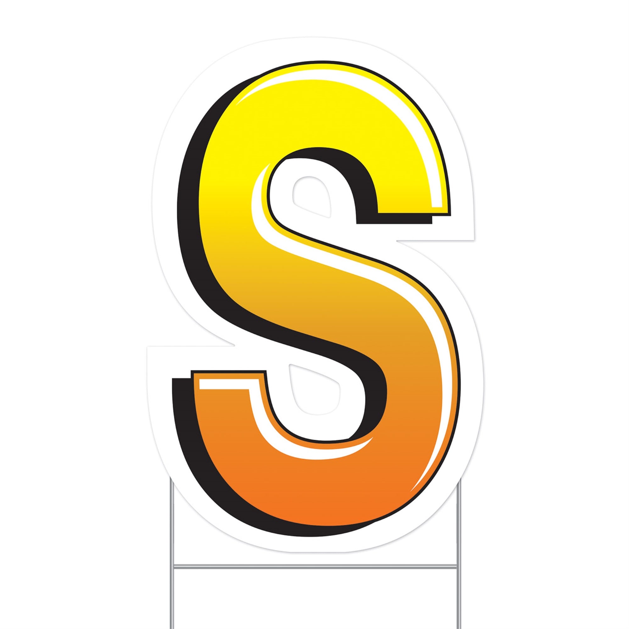Plastic  S  Yard Sign, (Pack Of 3)