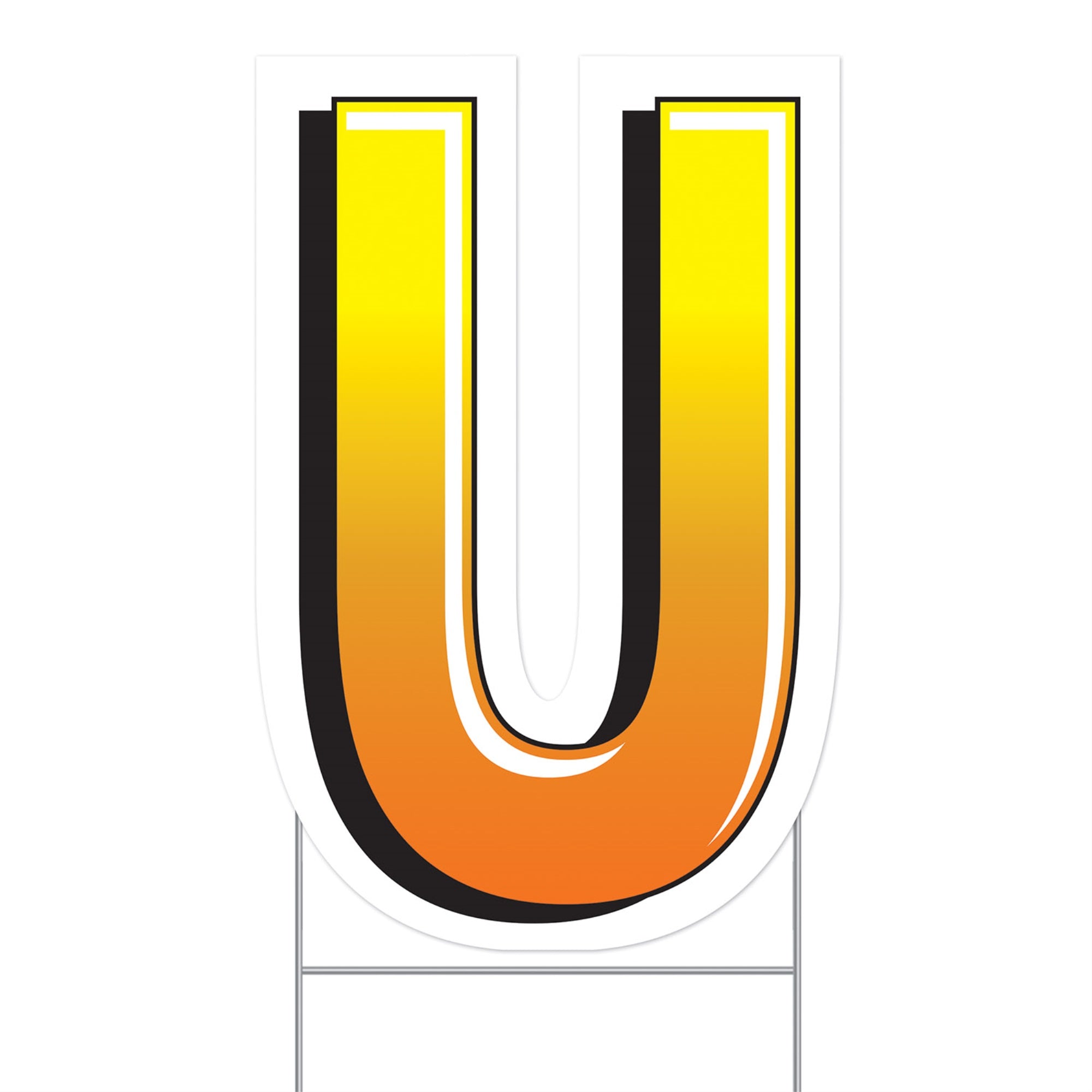 Plastic  U  Yard Sign, (Pack Of 3)