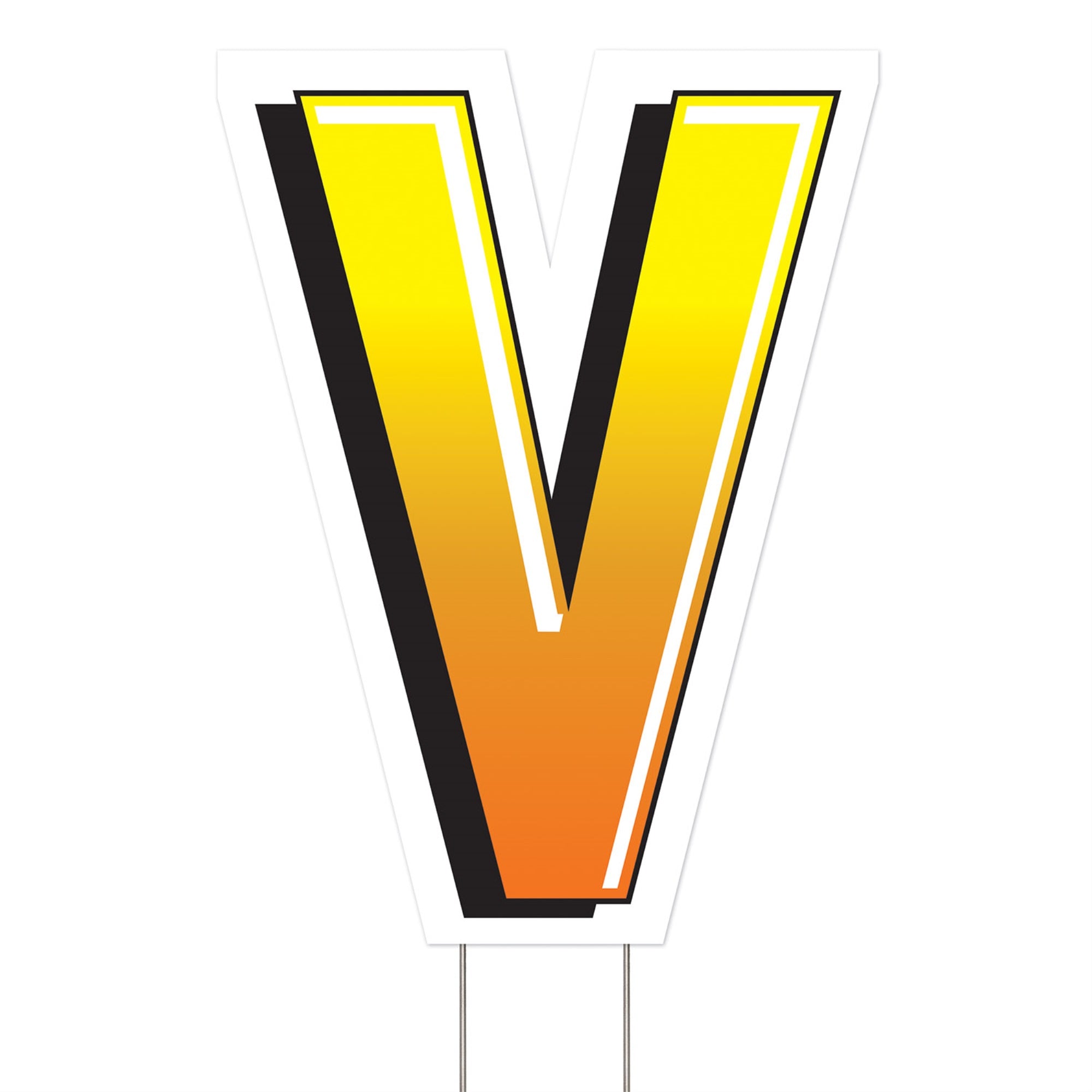 Plastic  V  Yard Sign, (Pack Of 3)