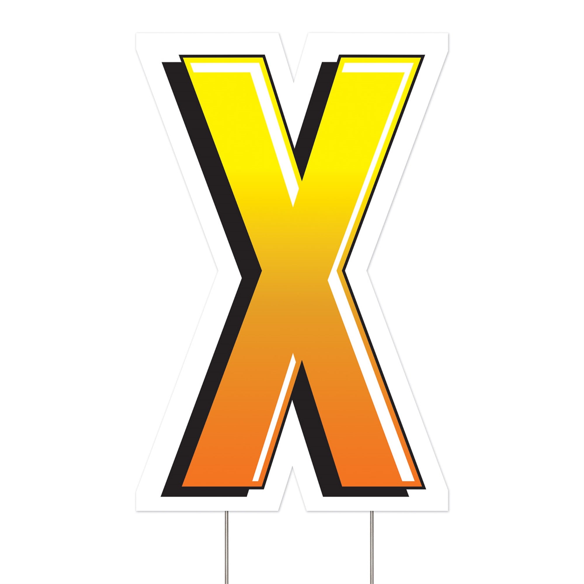 Plastic  X  Yard Sign, (Pack Of 3)