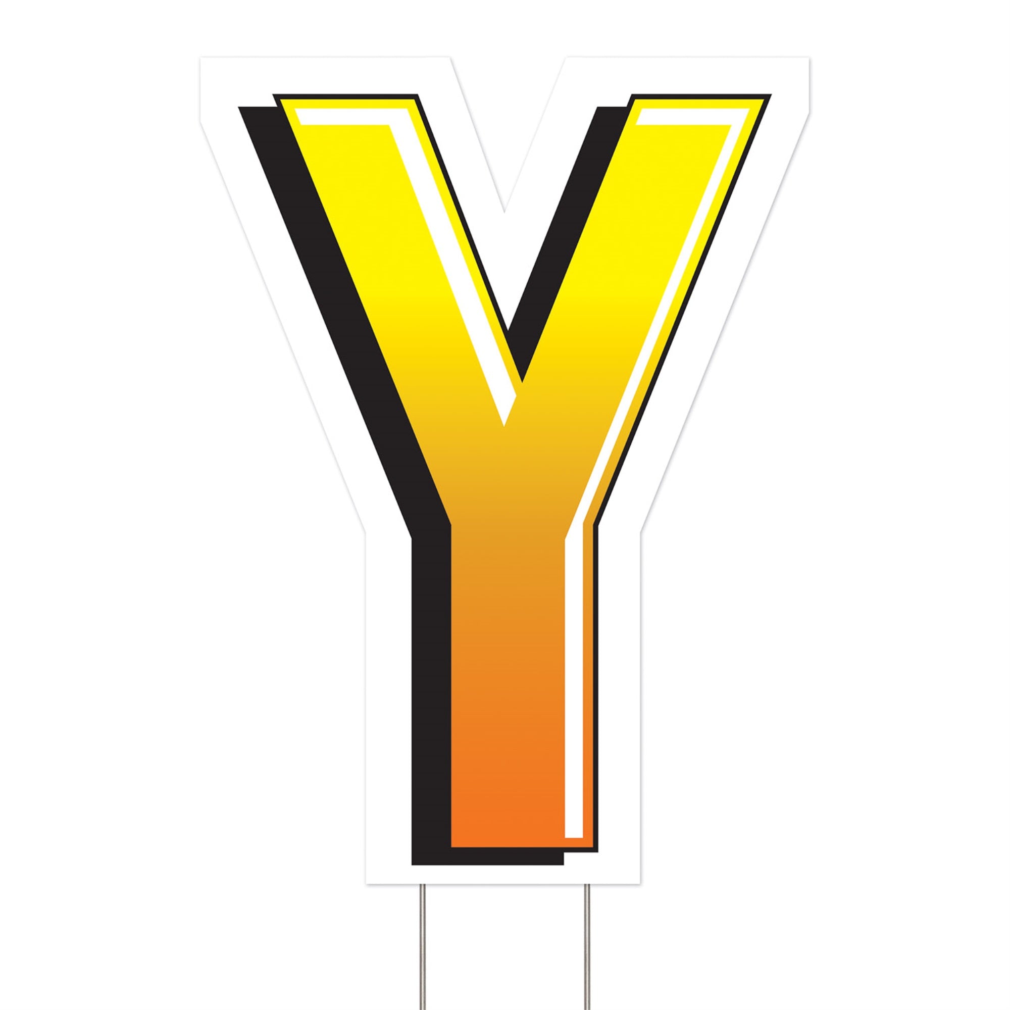 Plastic  Y  Yard Sign, (Pack Of 3)