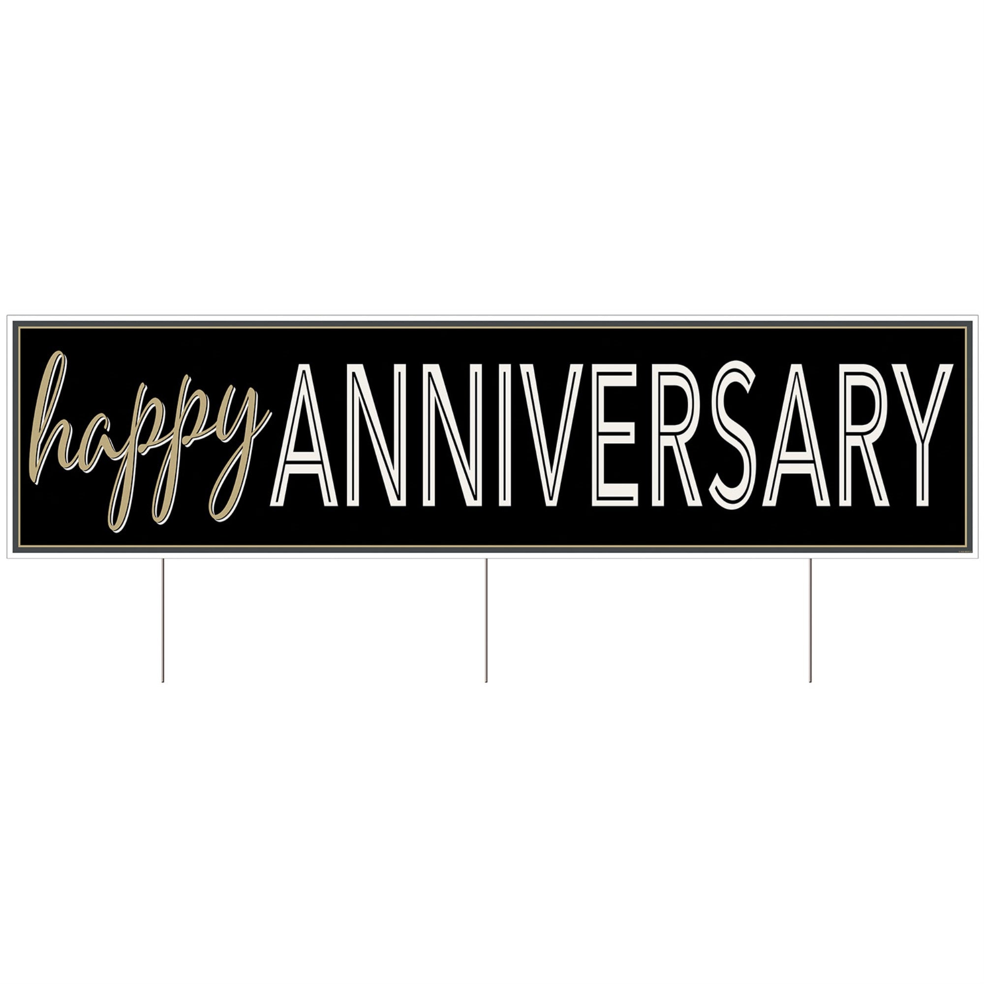 Plastic Jumbo Happy Anniv Yard Sign, (Pack Of 6)