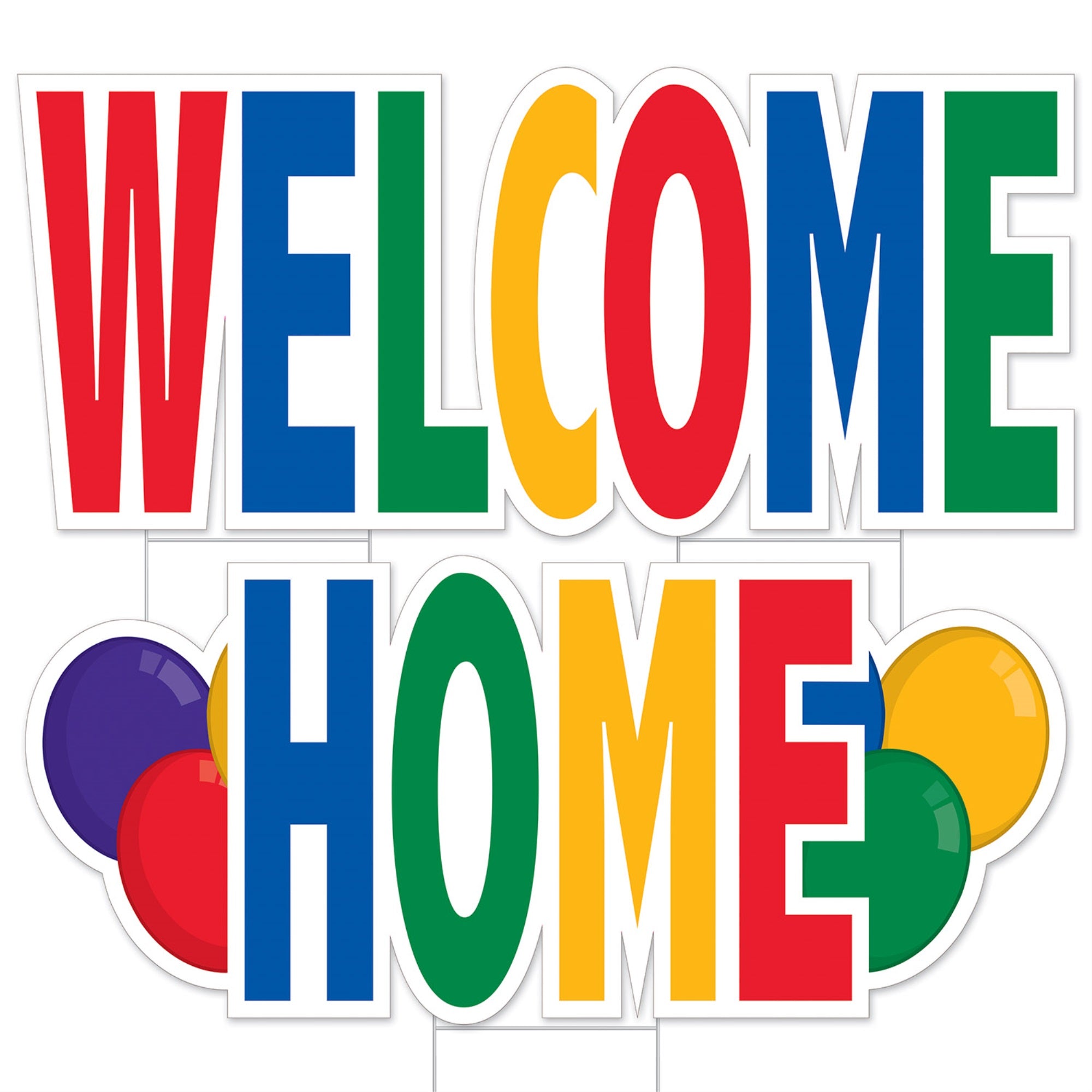 Plastic Jumbo Welcome Home Yard Sign Set, (Pack Of 4)