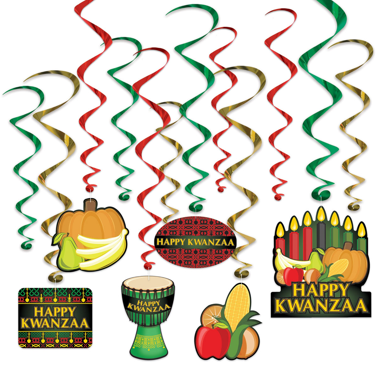 Happy Kwanzaa Whirls, (Pack Of 6)