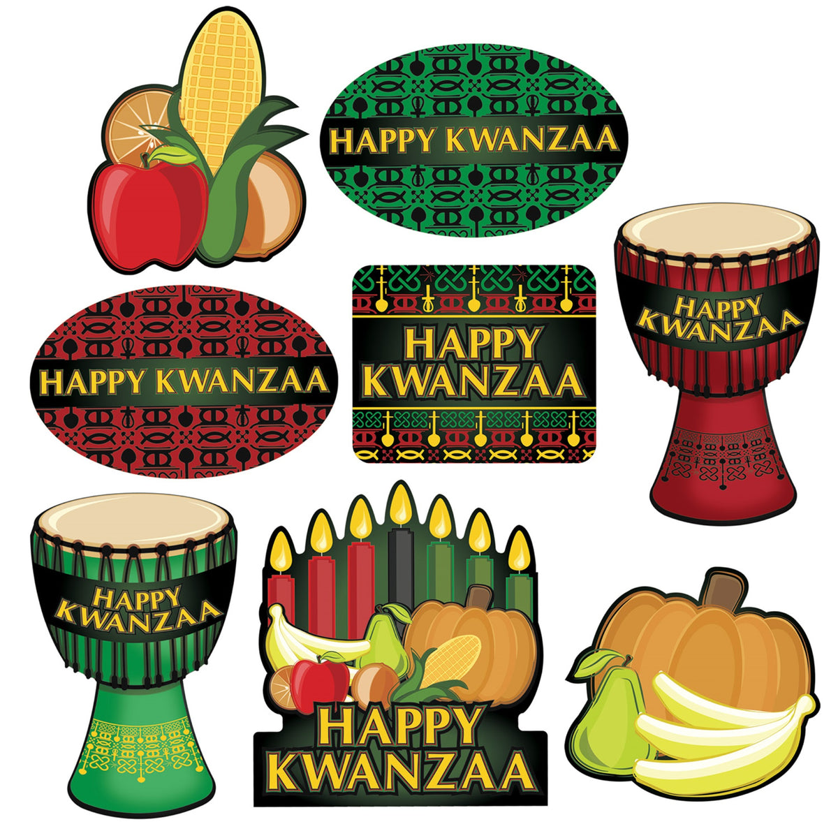 Happy Kwanzaa Cutouts, (Pack Of 12)