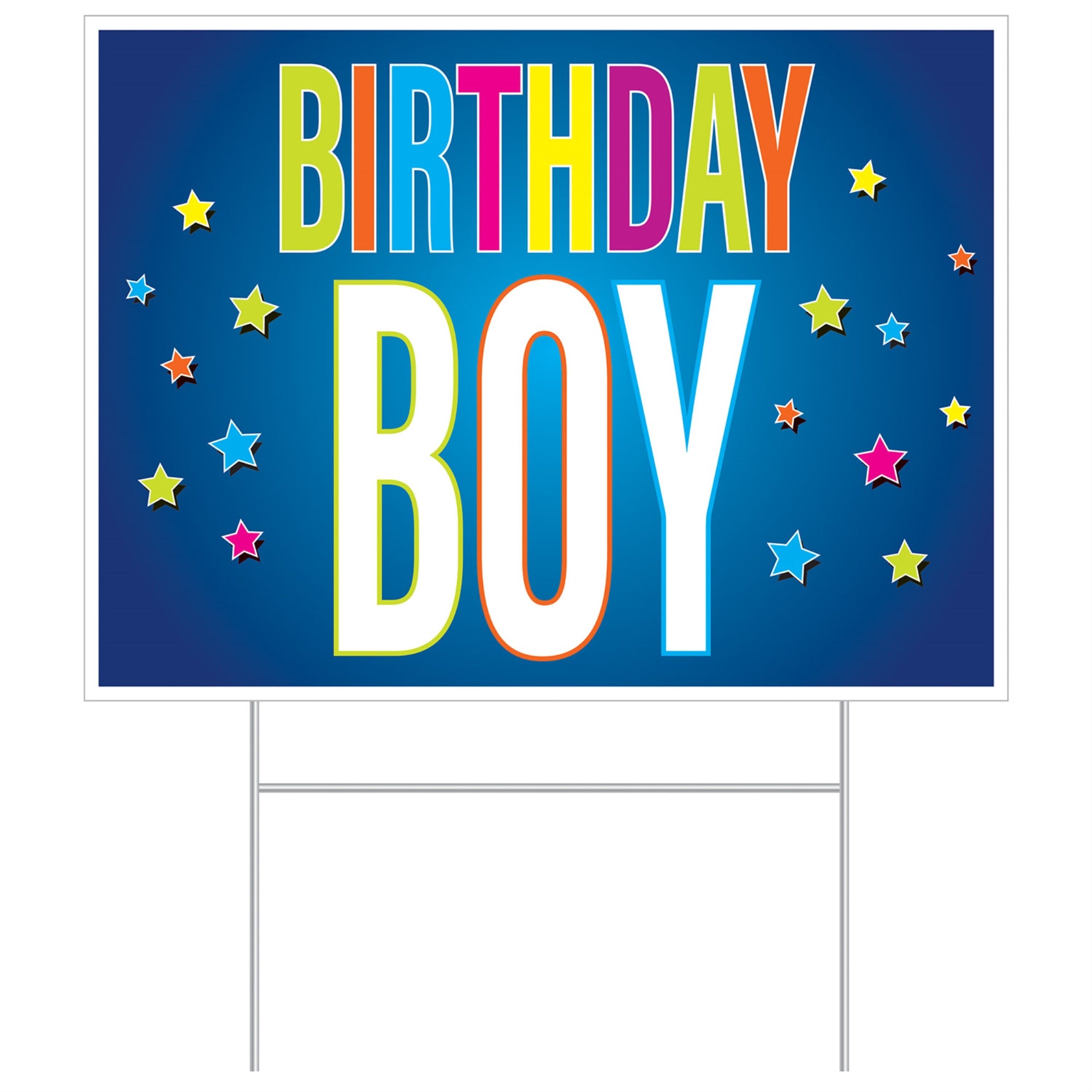 Plastic Birthday Boy Yard Sign, (Pack Of 6)