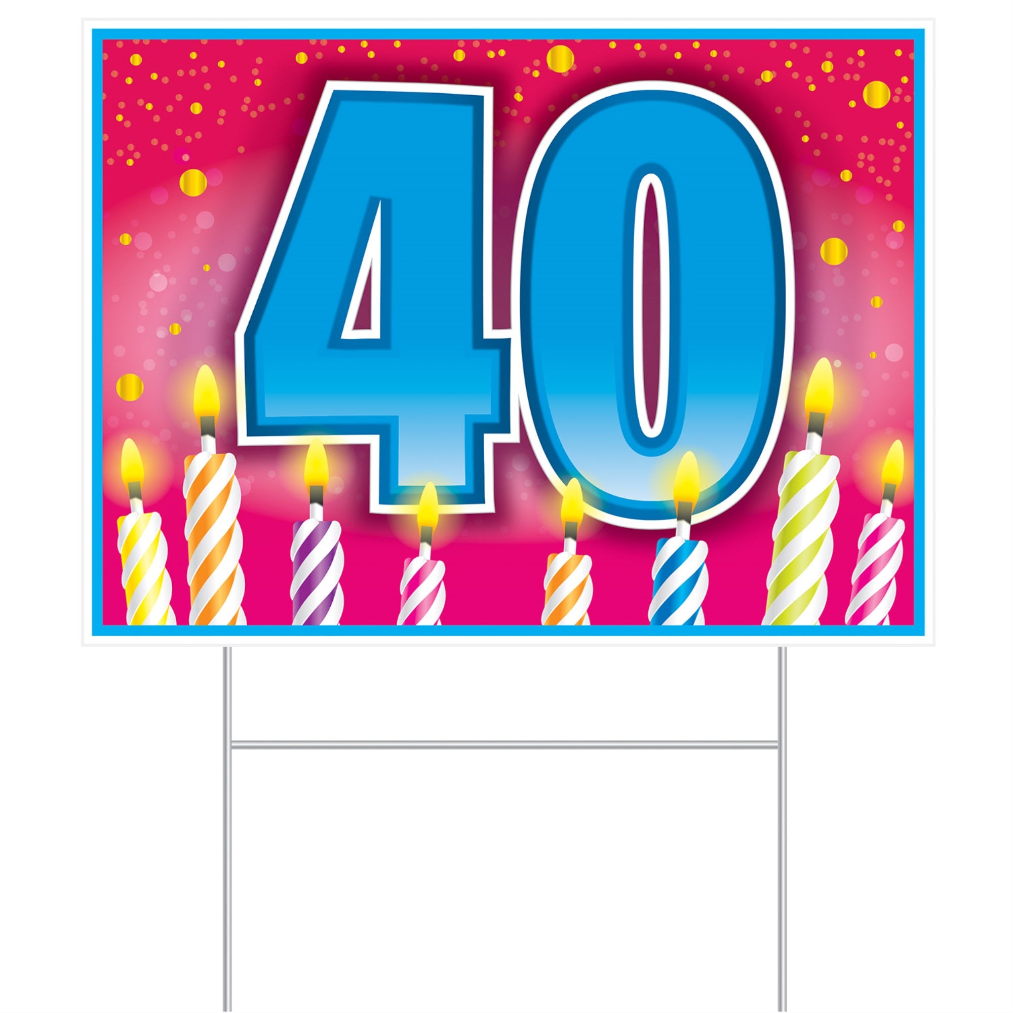 Plastic  40  Birthday Yard Sign, (Pack Of 6)