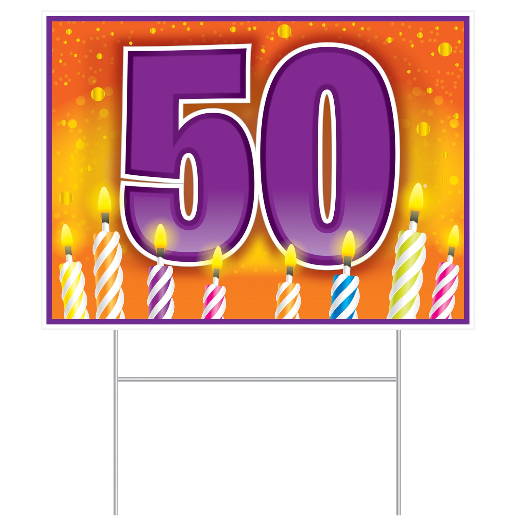 Plastic  50  Birthday Yard Sign, (Pack Of 6)