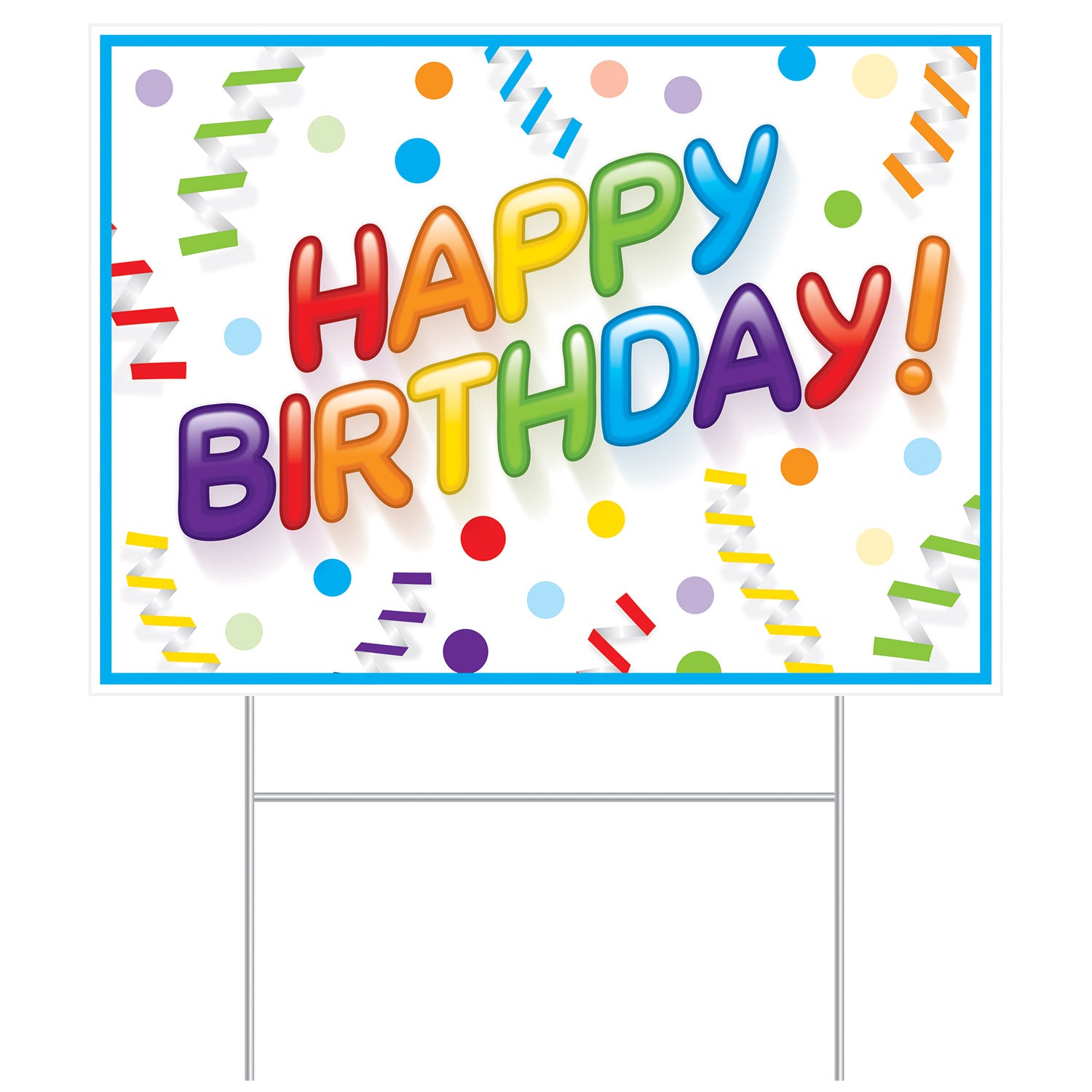 Plastic Happy Birthday Yard Sign