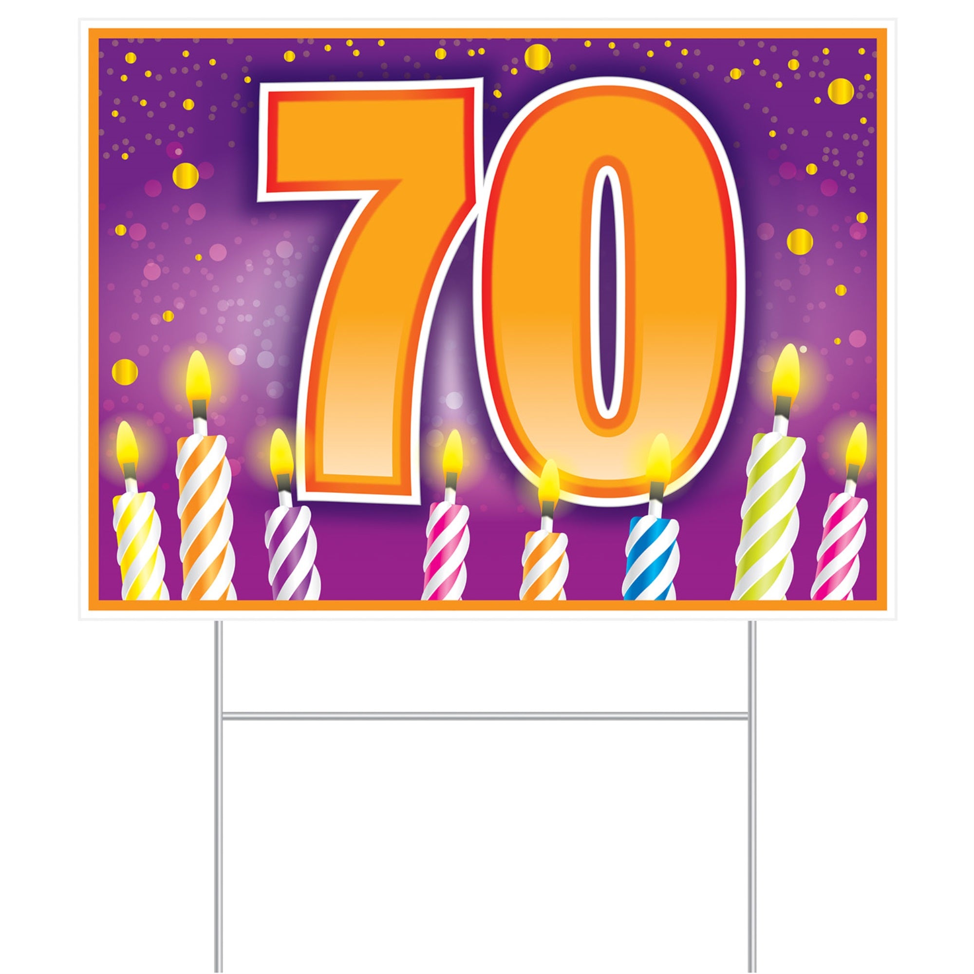 Plastic  70  Birthday Yard Sign, (Pack Of 6)