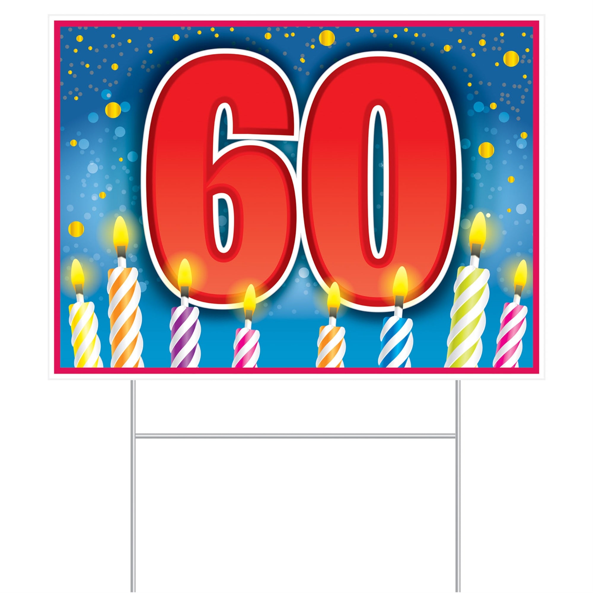 Plastic  60  Birthday Yard Sign, (Pack Of 6)