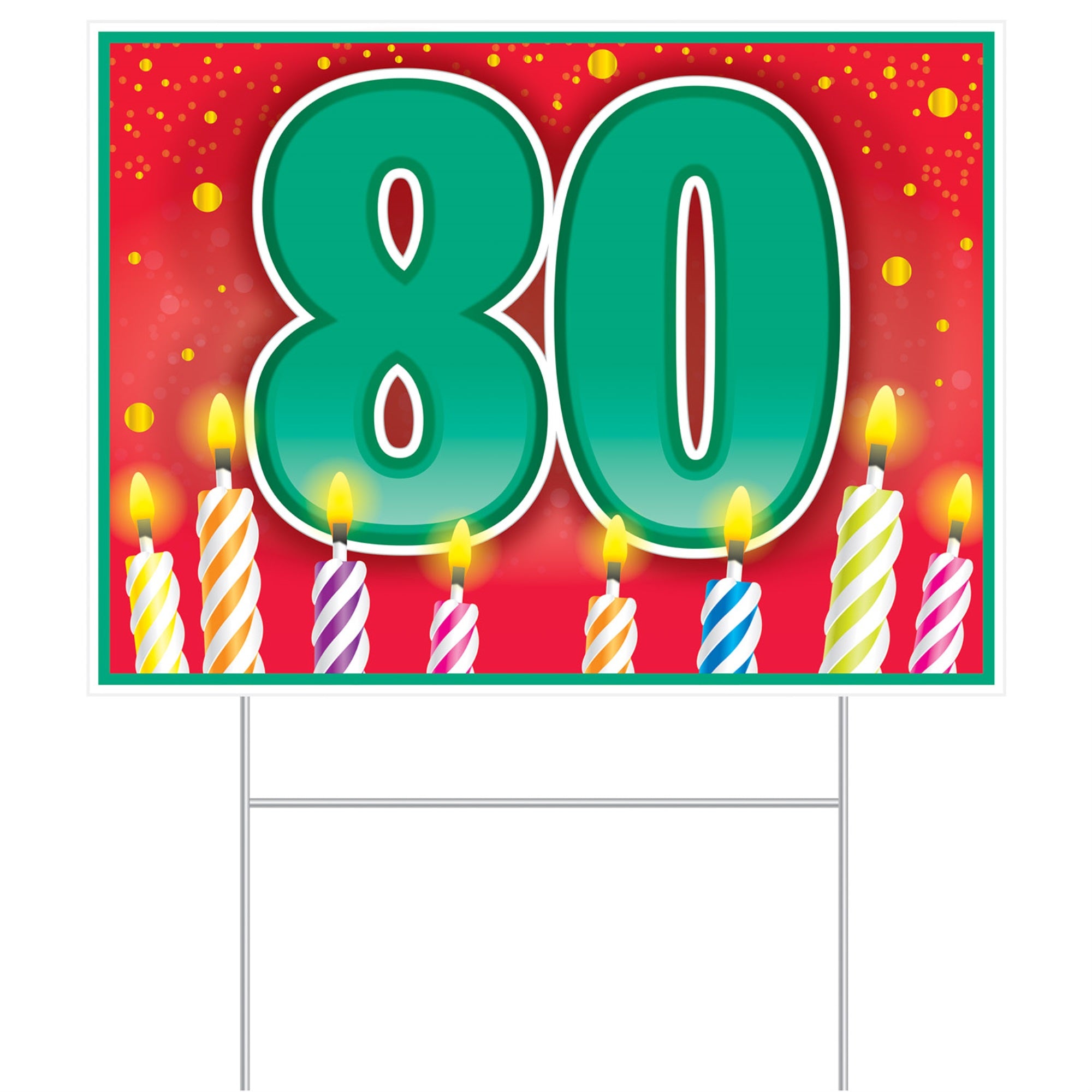 Plastic  80  Birthday Yard Sign, (Pack Of 6)