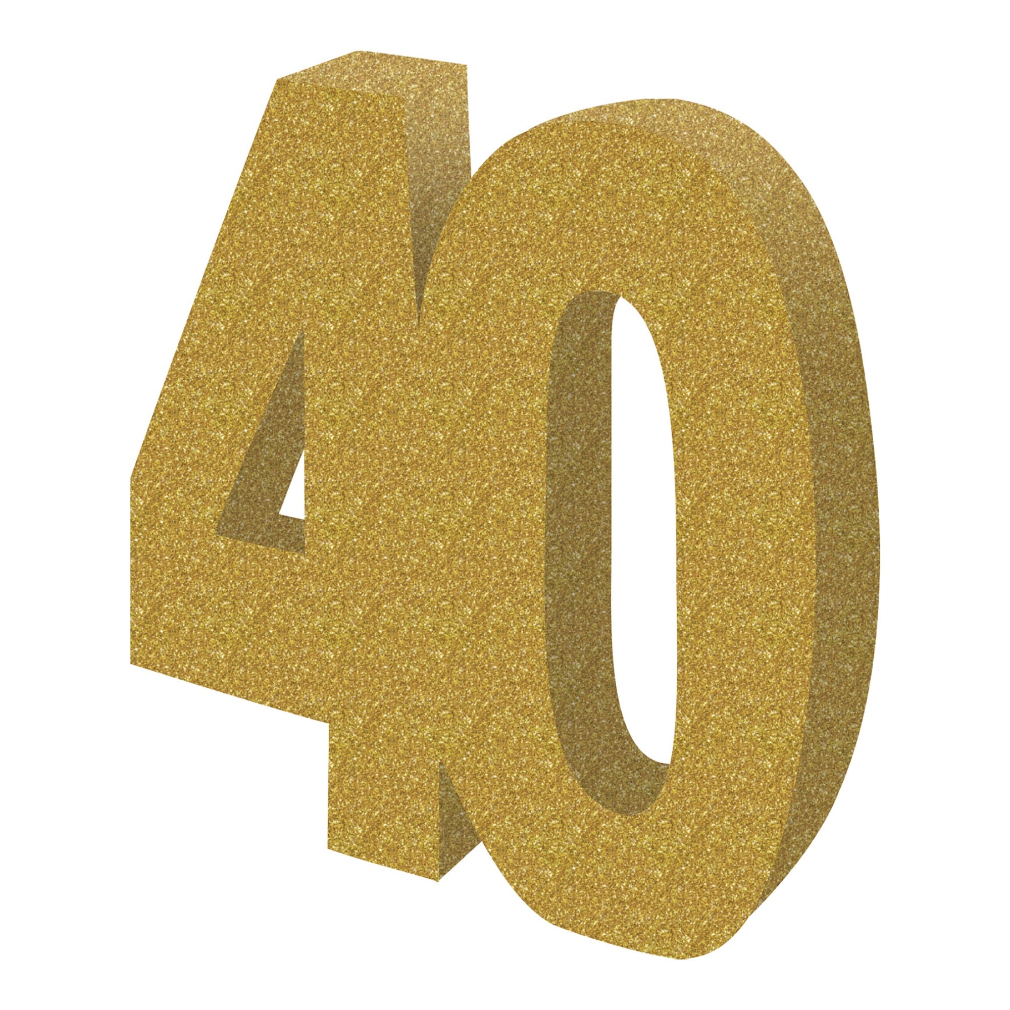3-D Glittered  40  Centerpiece (Pack Of 6)