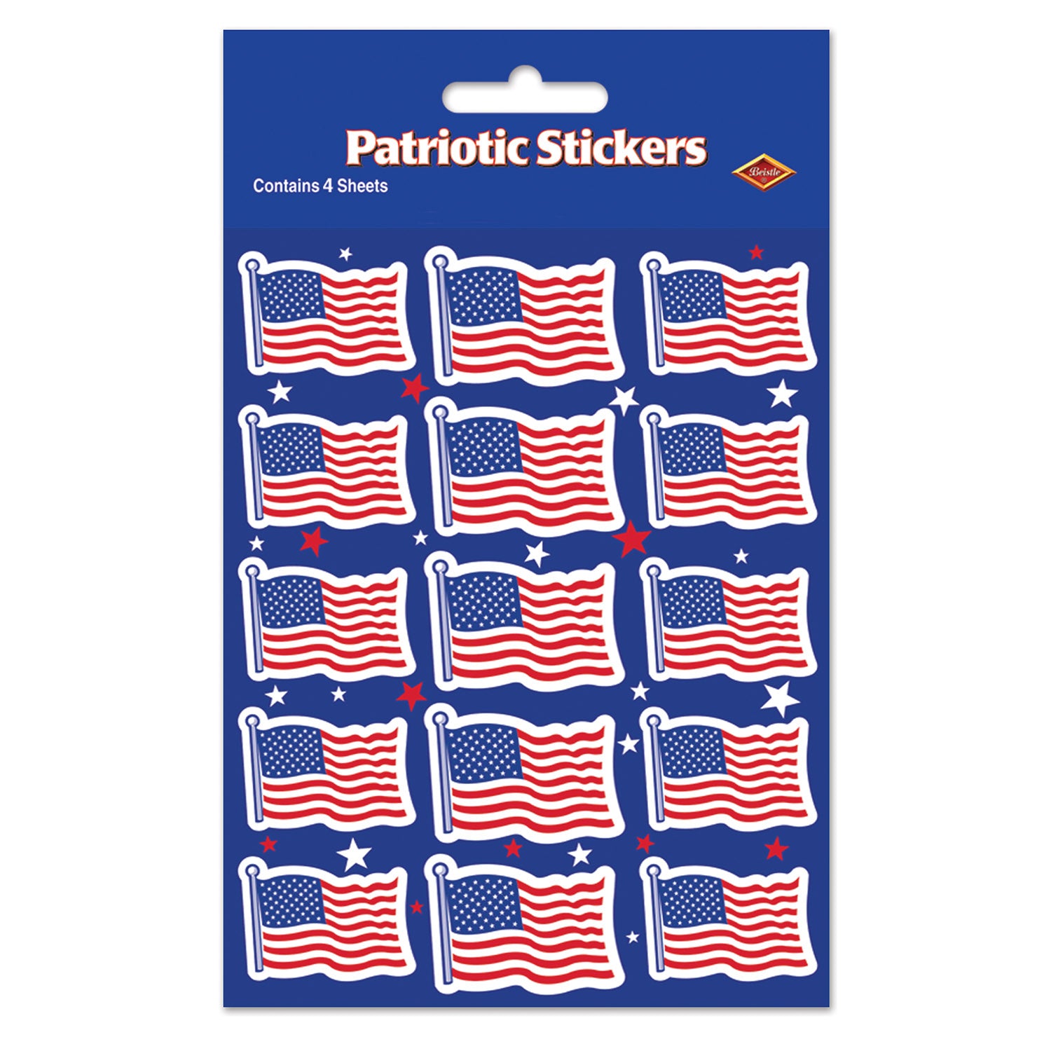 U S Flag Stickers (Pack of 12)