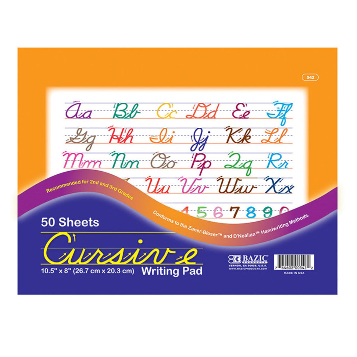 Bazic 50 Ct. 10.5' X 8' Cursive Writing Pad