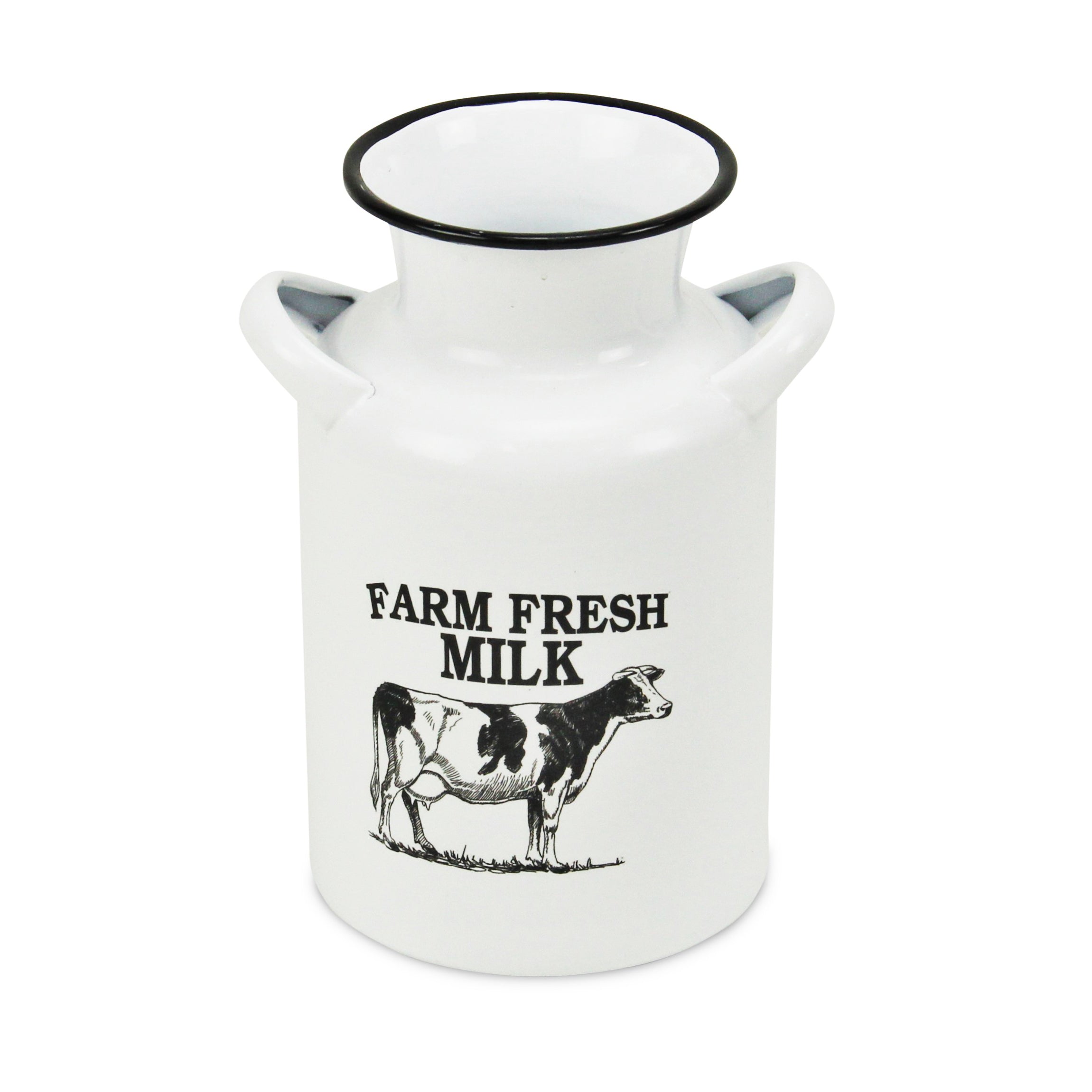 Vittorio White Lacquer Style Decorative Bovine Milk Jug - Small
