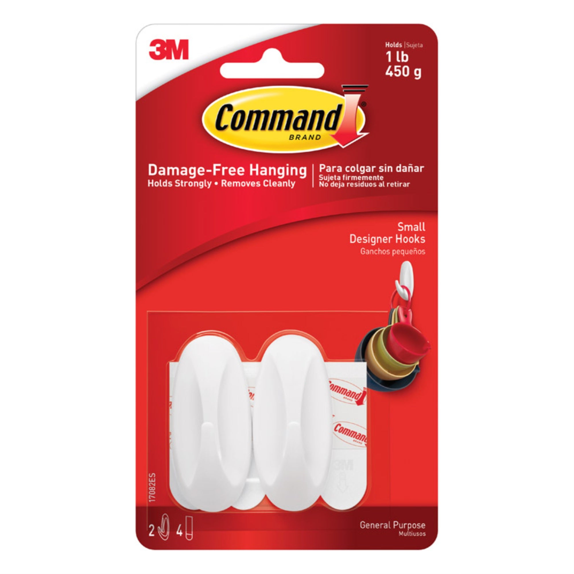 Hook Comand Sm Wht (Pack Of 6)