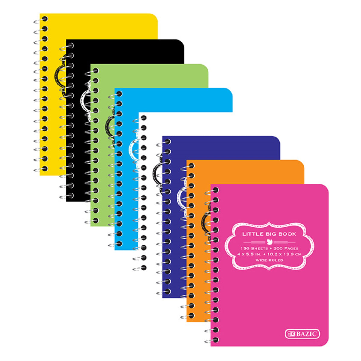 Bazic 150 Ct. 4' X 5.5' Poly Cover Spiral Fat Book