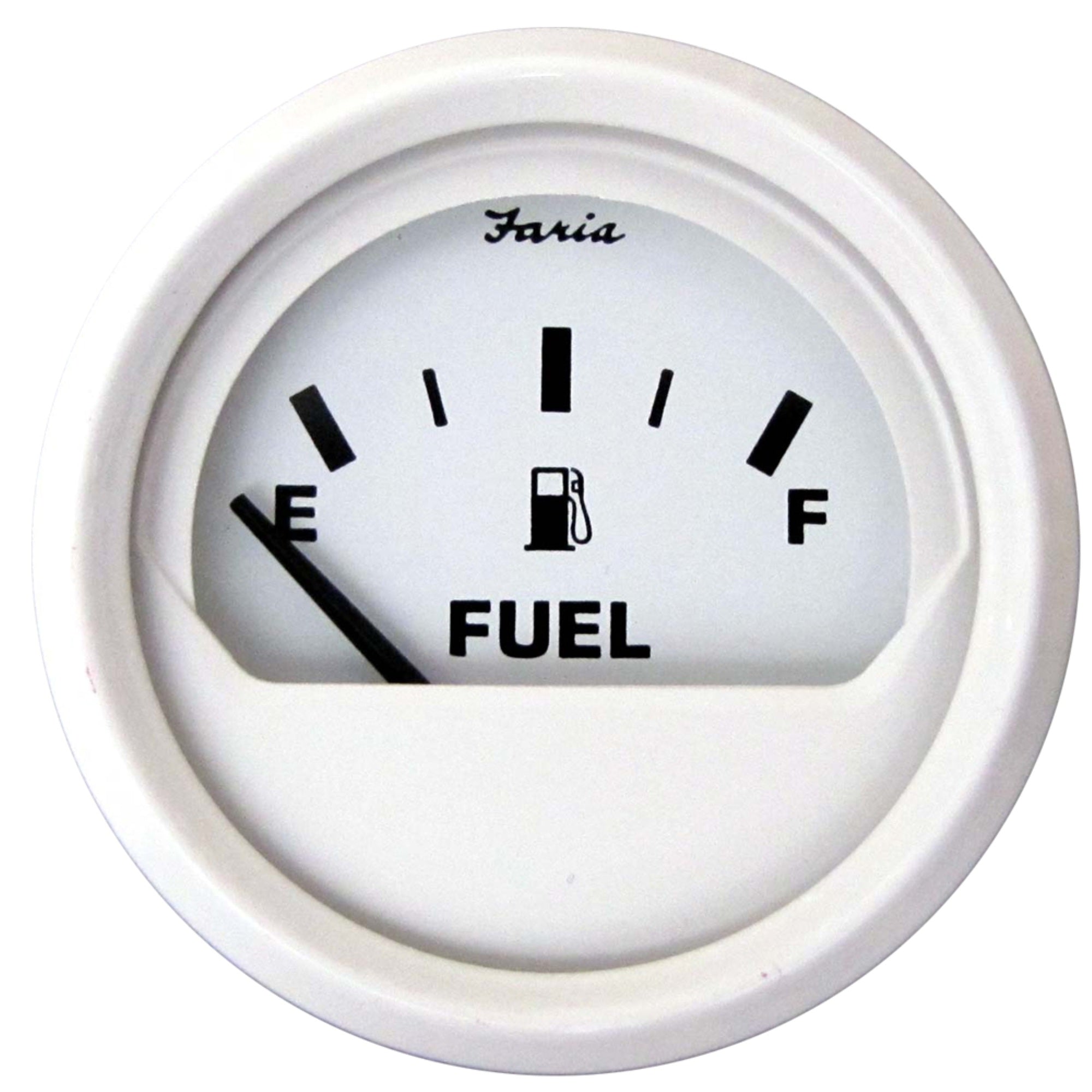 Faria Dress White 2' Fuel Level Gauge (E-1/2-F)
