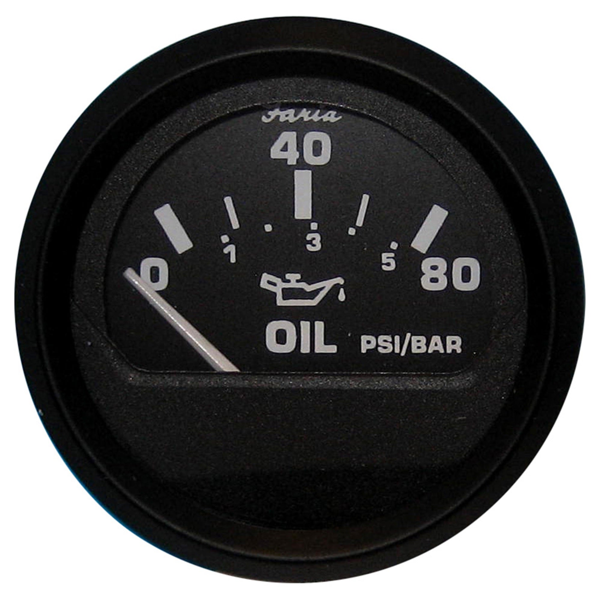Faria Euro Black 2' Oil Pressure Gauge 80 Psi