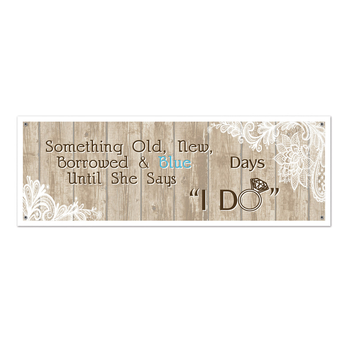 Rustic Wedding Sign Banner, (Pack Of 12)