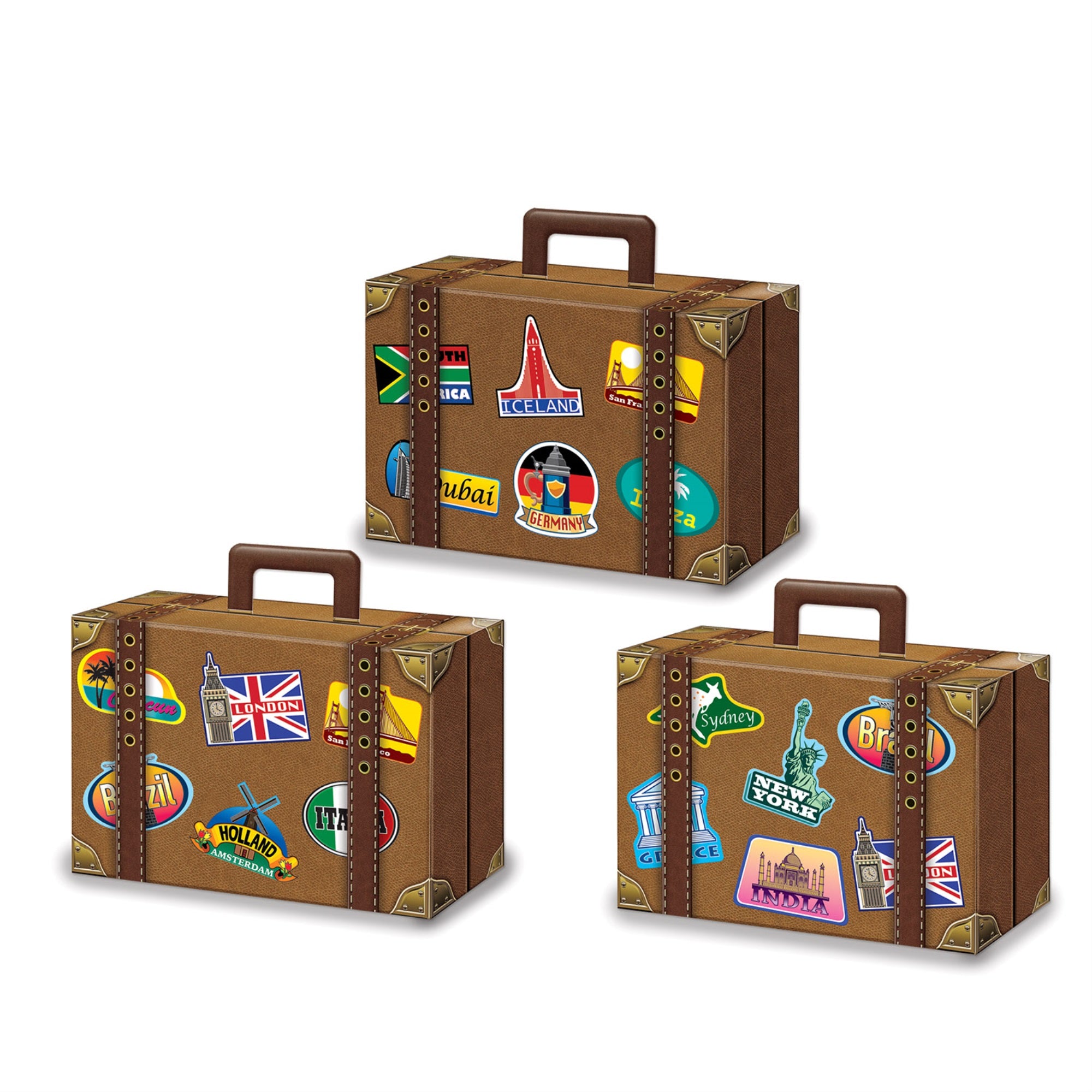 Luggage Favor Boxes, (Pack Of 12)