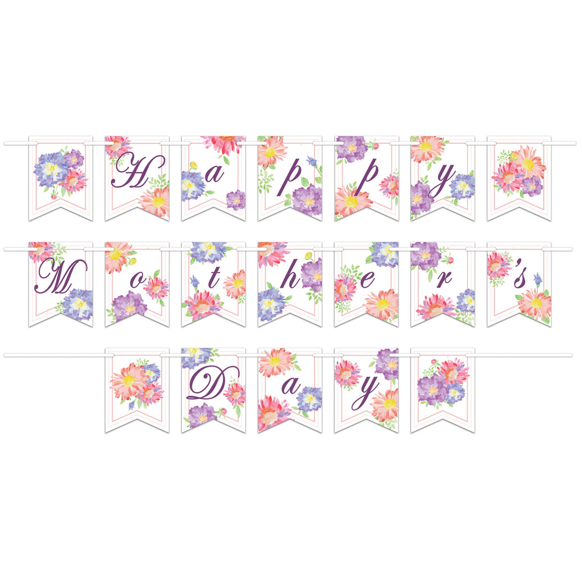 Happy Mothers Day Streamer, (Pack Of 12)