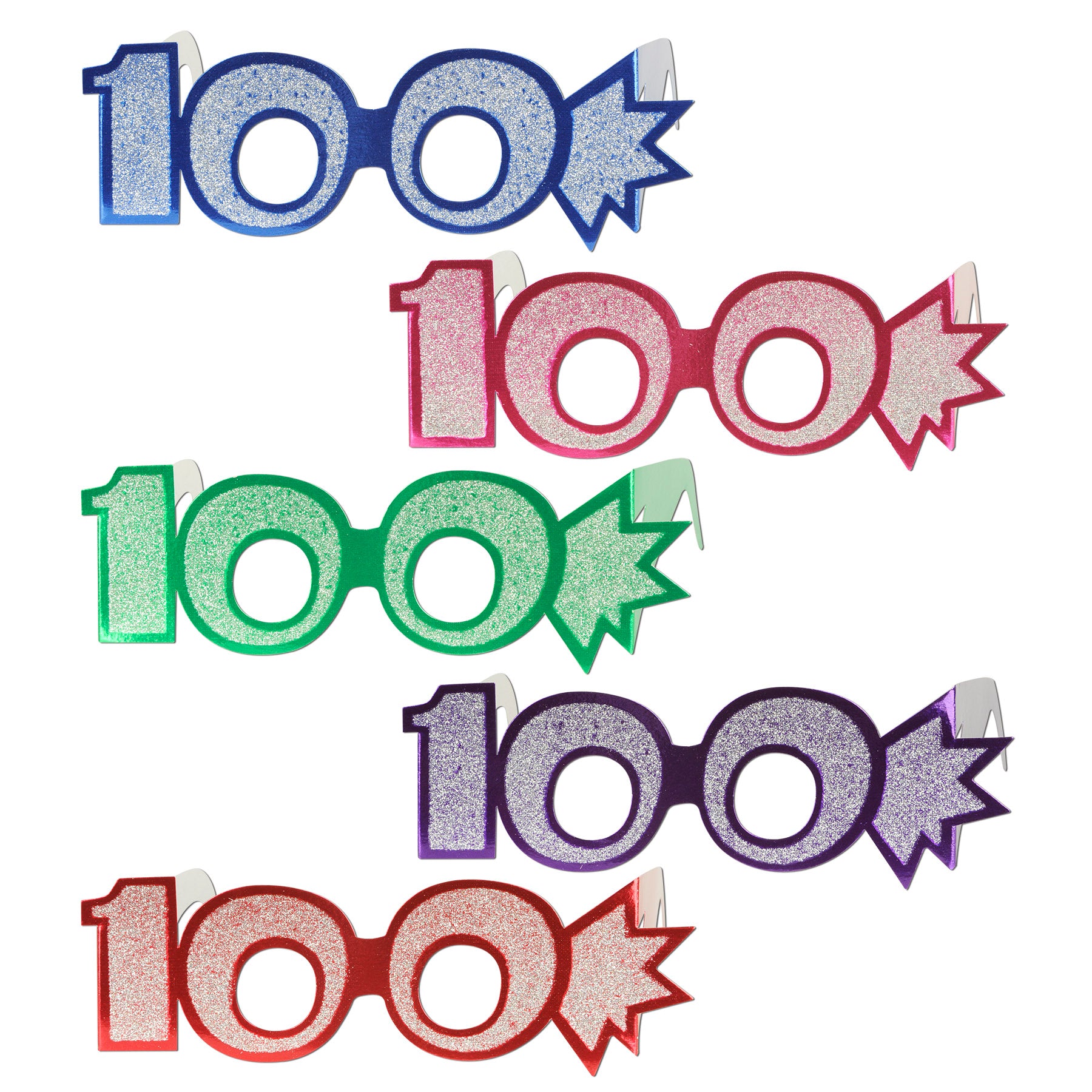 100  Glittered Foil Eyeglasses (Pack of 25)