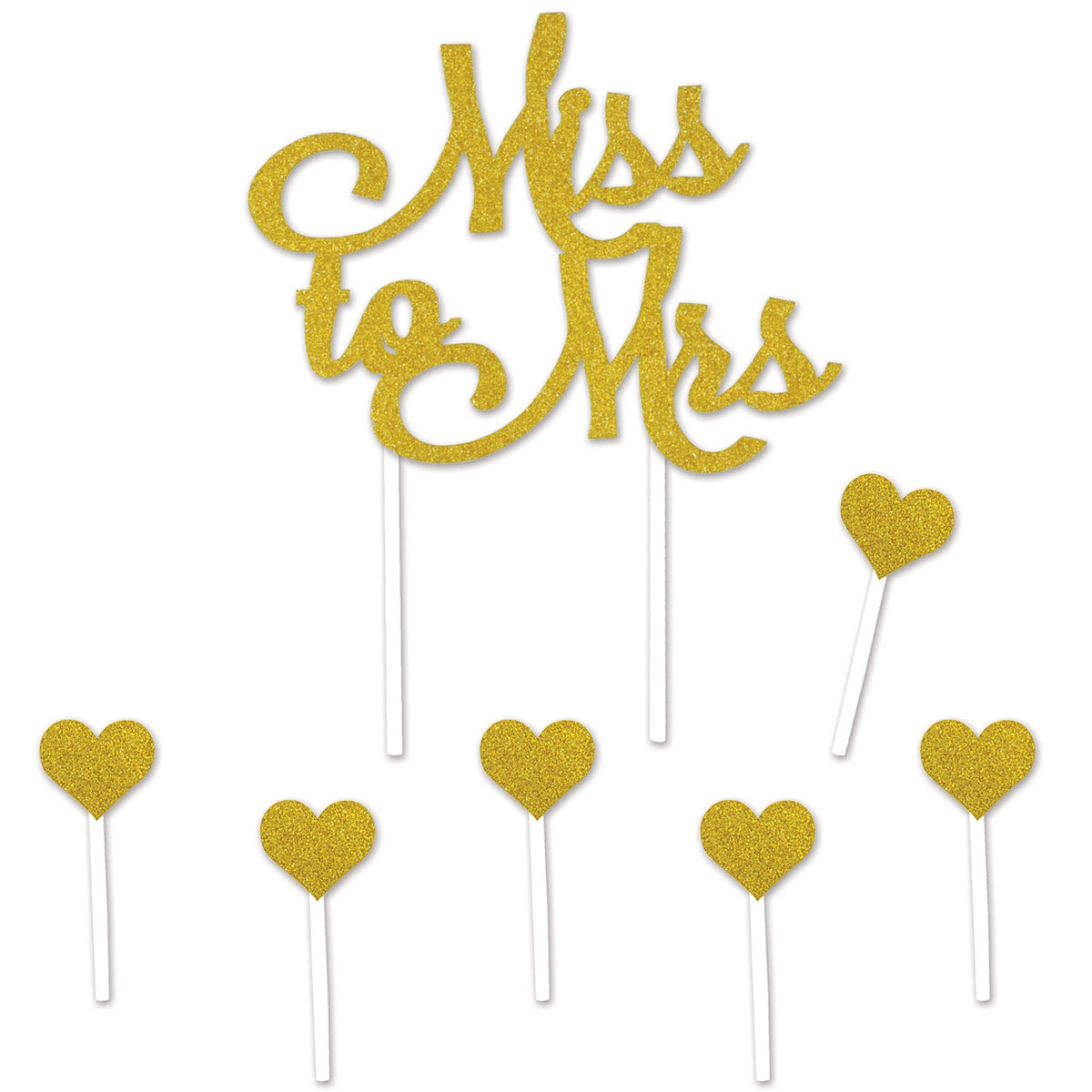 Miss To Mrs Cake Topper, (Pack Of 12)
