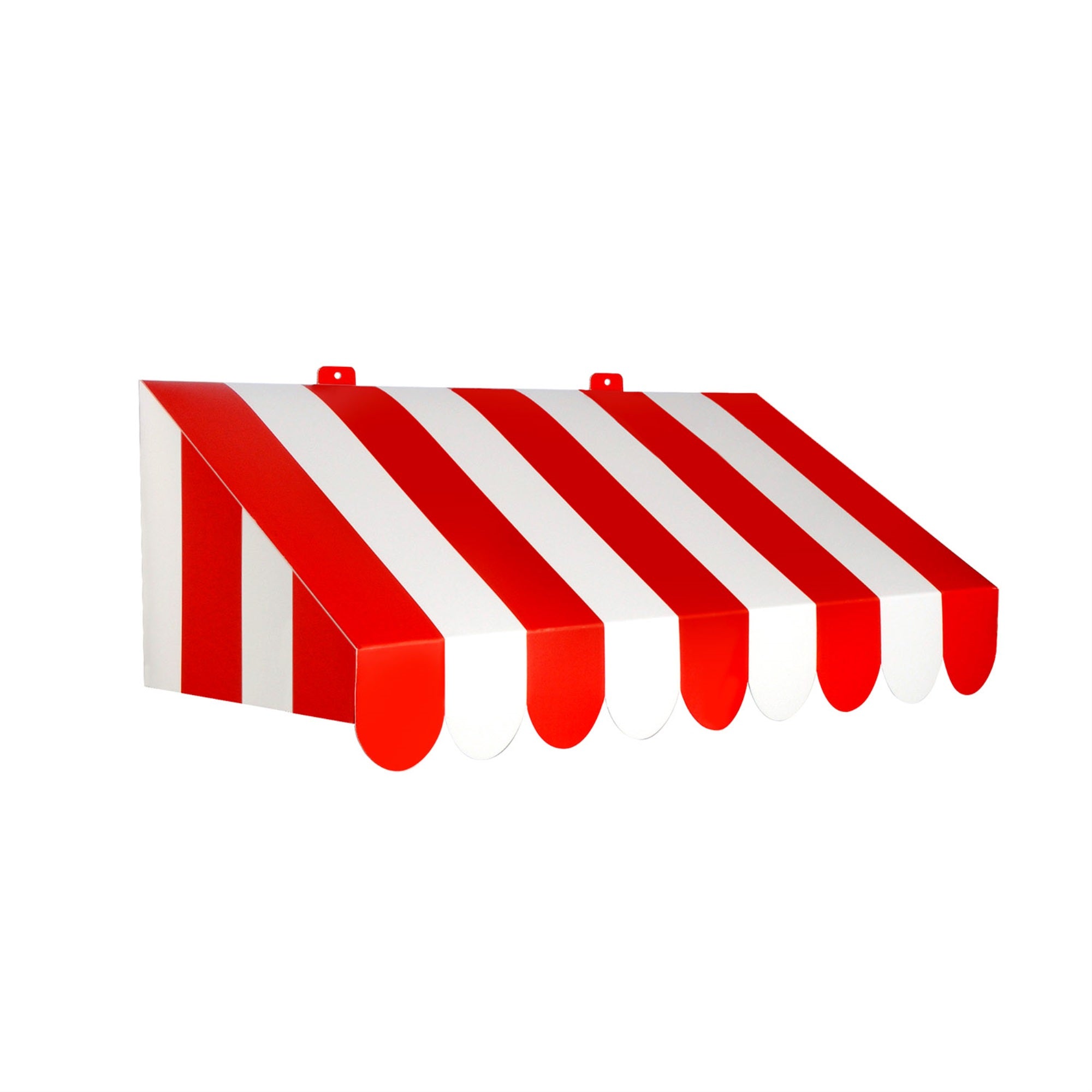 3-D Red & White Awning Wall Decoration, (Pack Of 6)