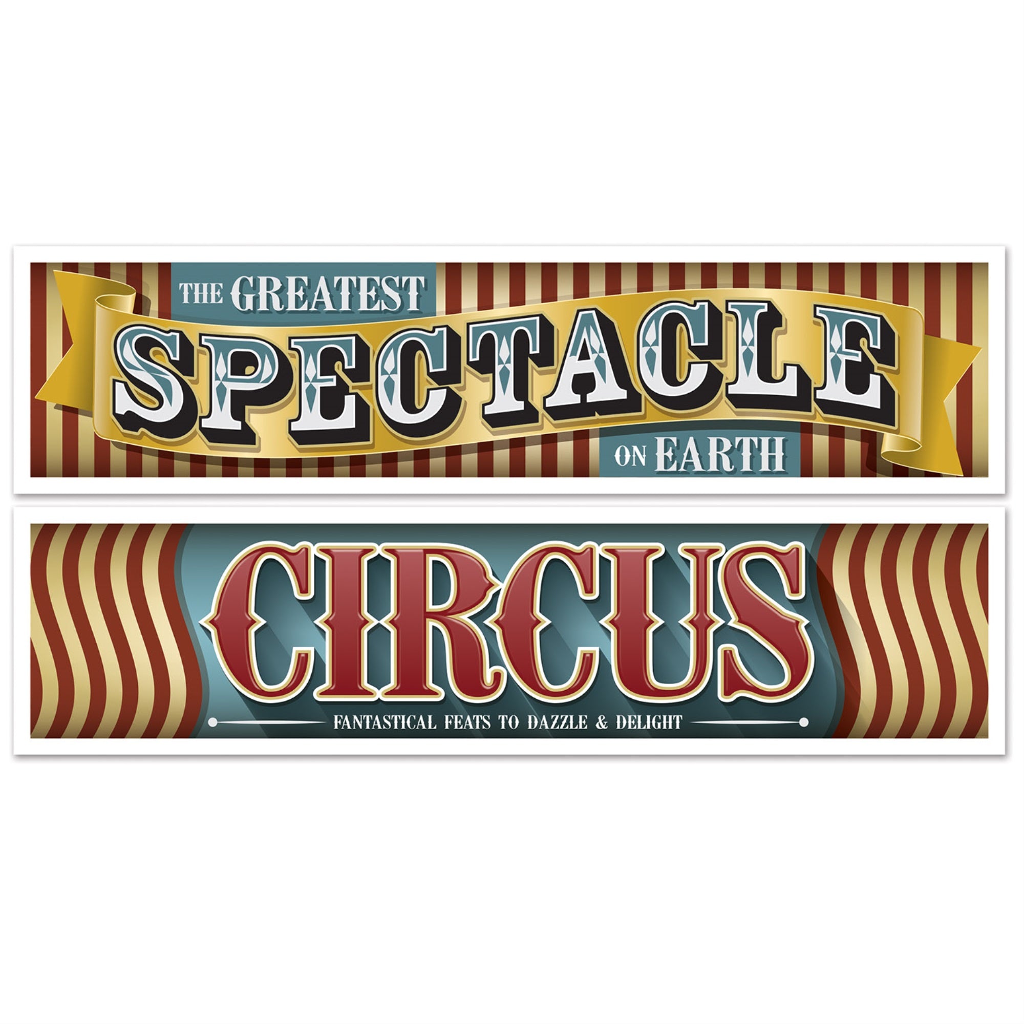 Vintage Circus Banners, (Pack Of 12)
