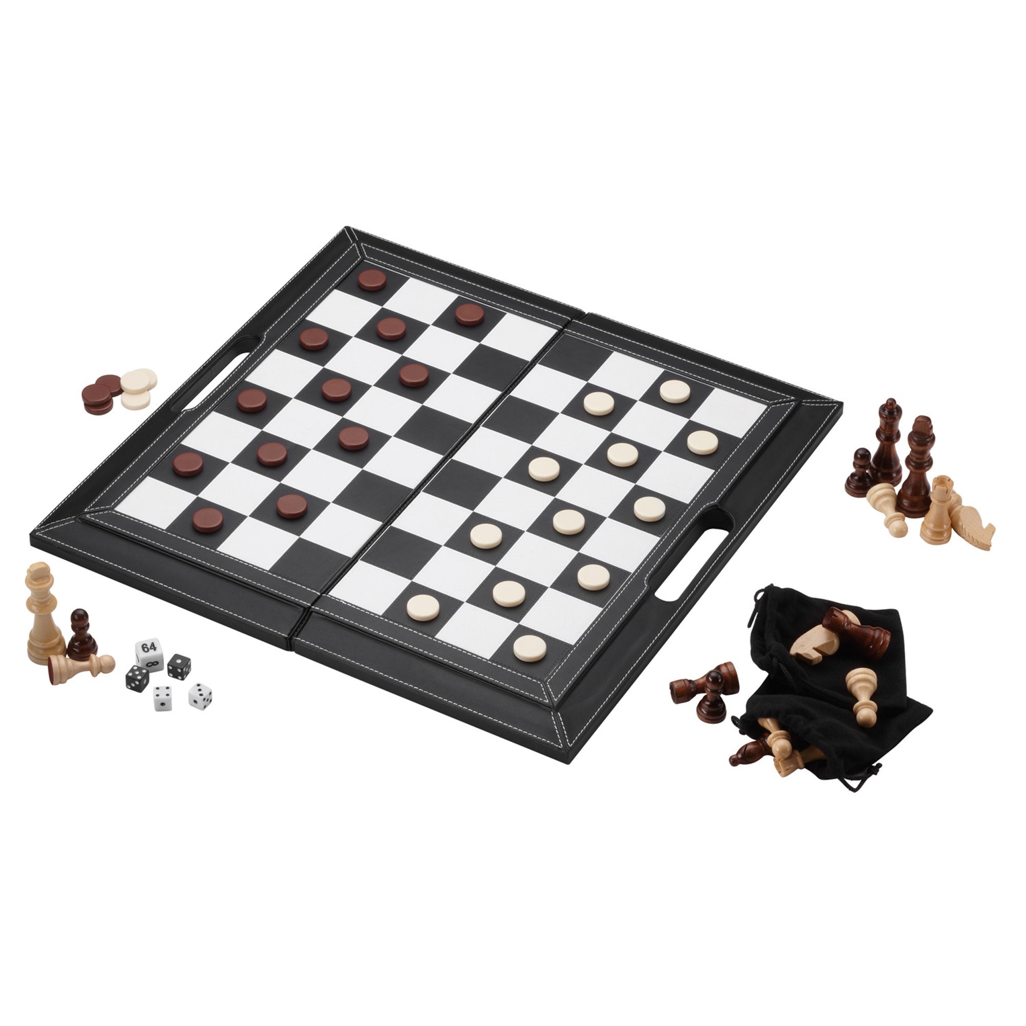 Mainstreet Classics 3-In-1 Leatherette Game Set