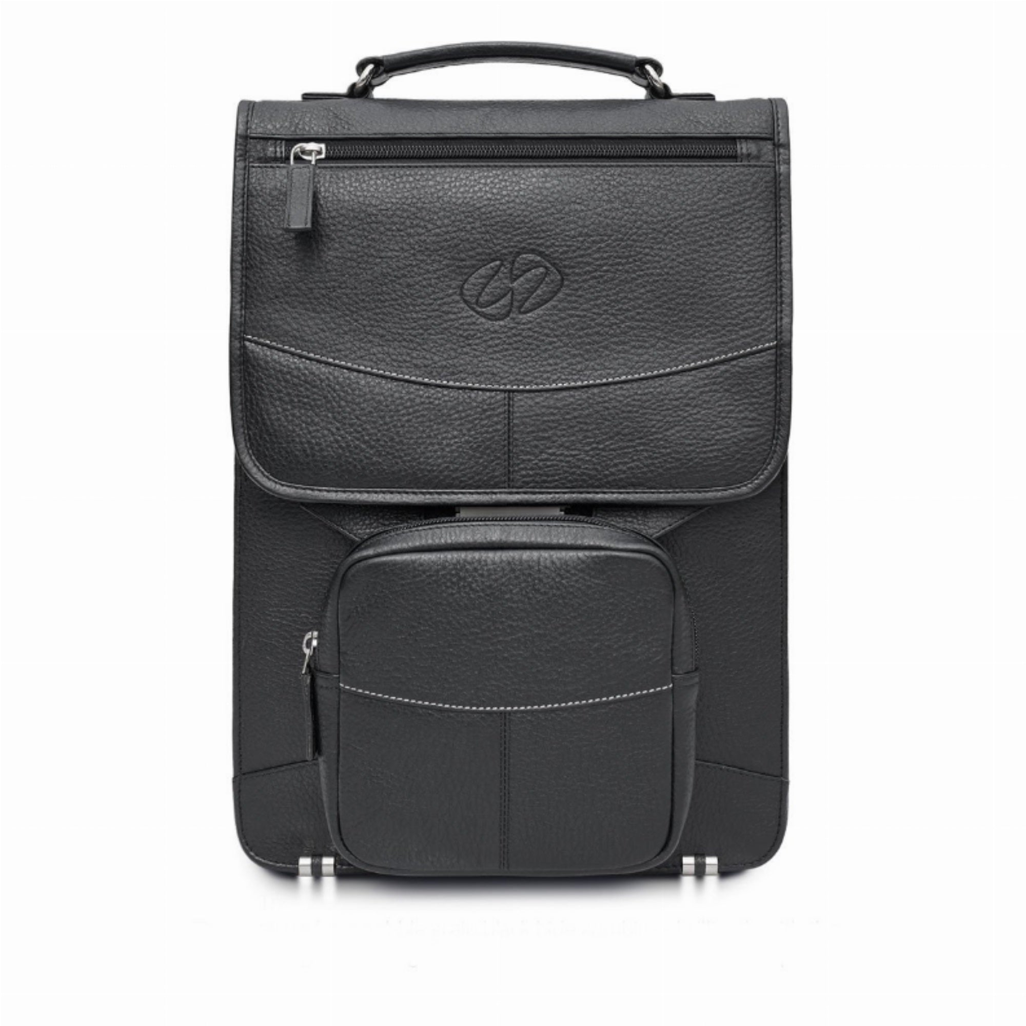 Maccase Premium Leather Vertical Briefcase - Black