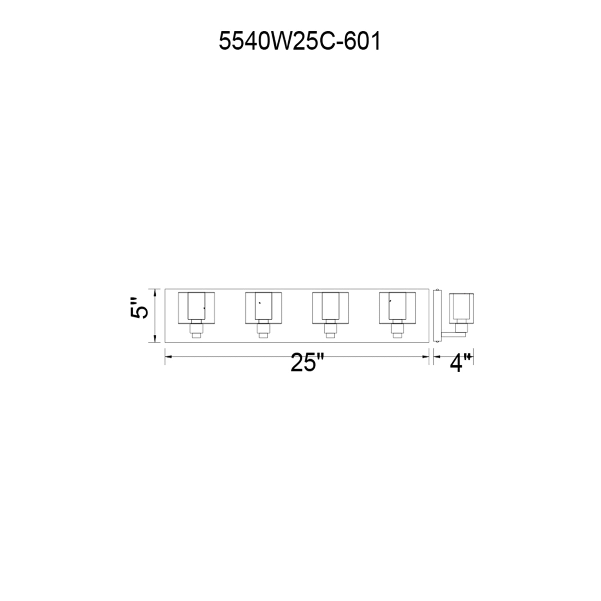4 Light Wall Sconce With Chrome Finish