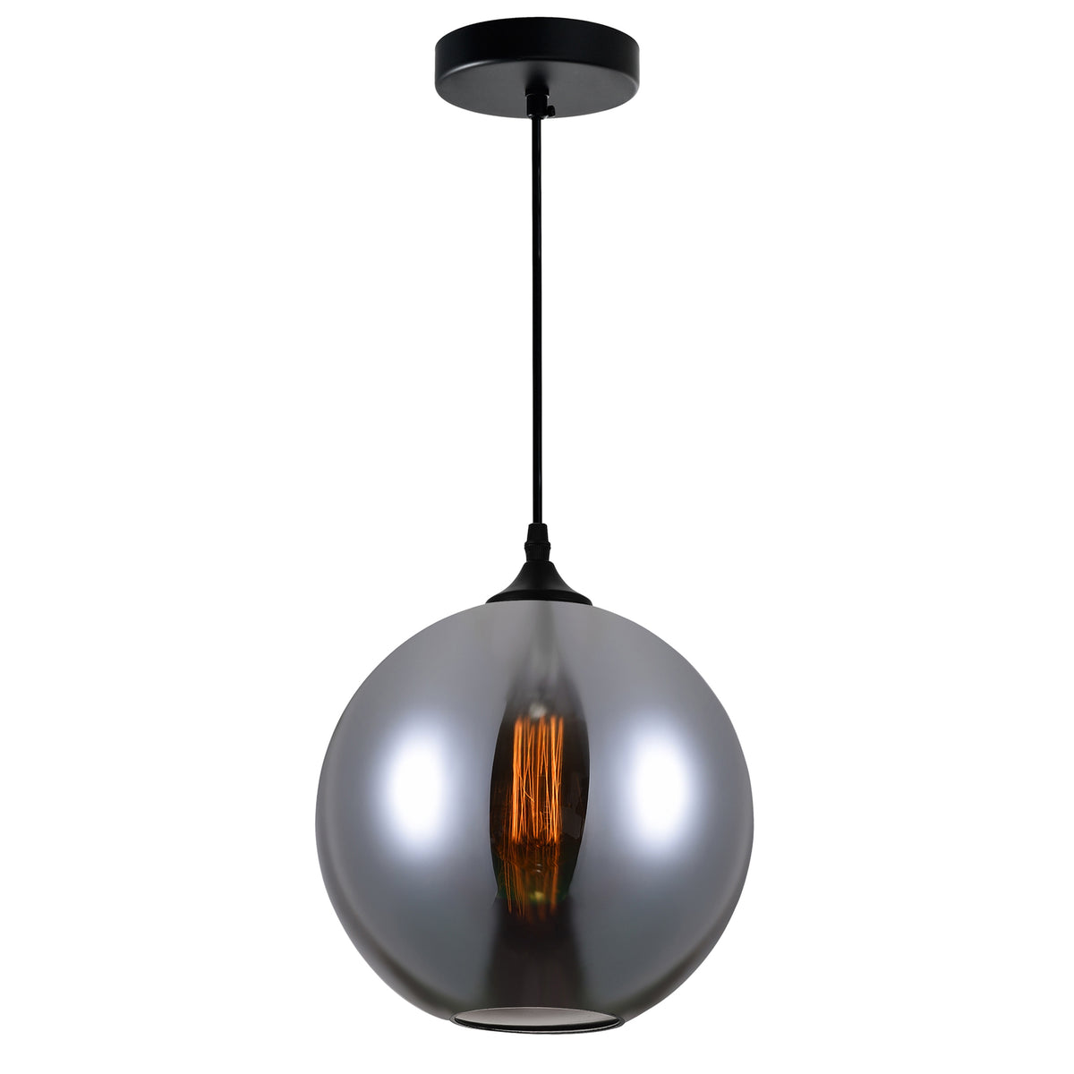 1 Light Down Mini Pendant With Transparent Smoke Finish