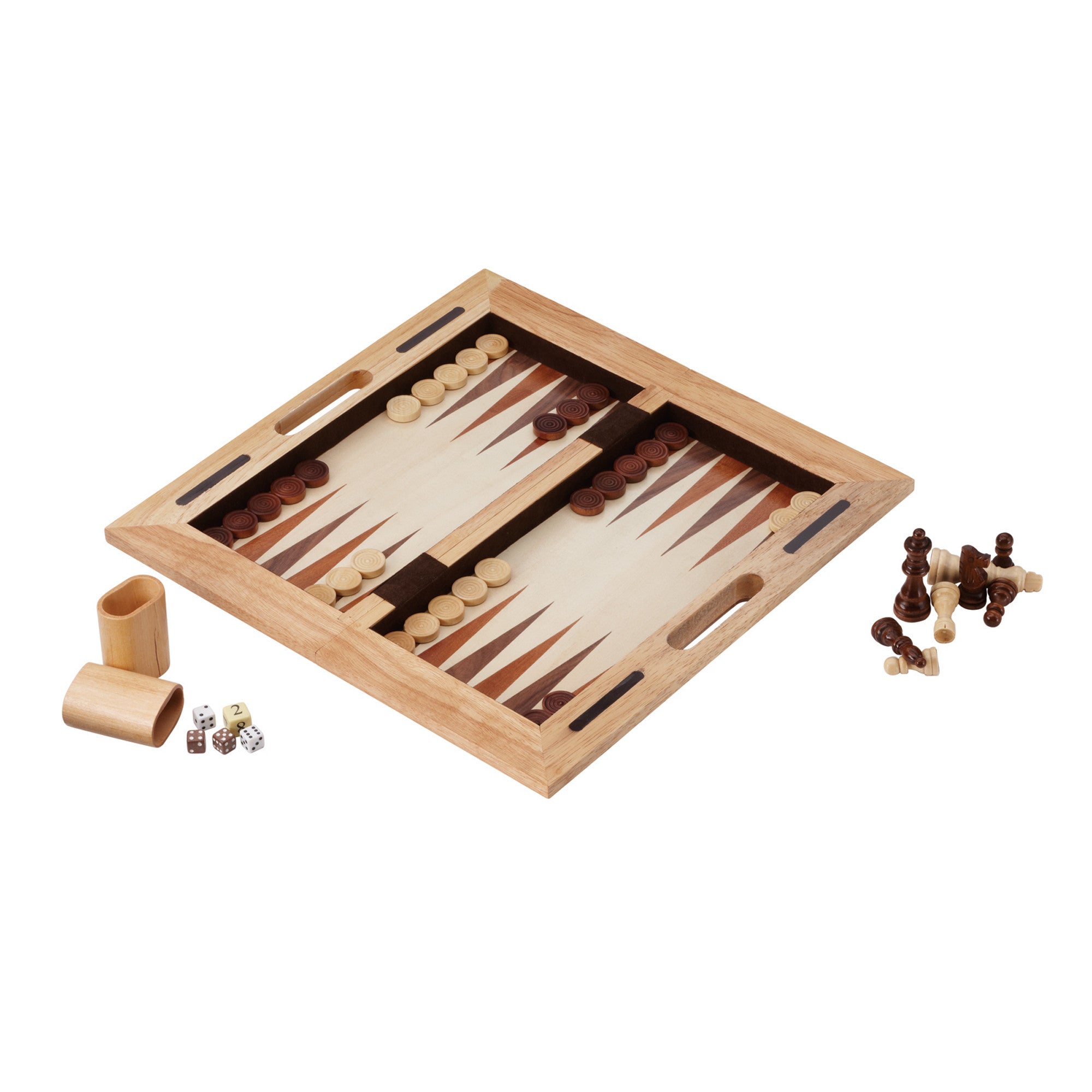 Mainstreet Classics 3-In-1 Wood Game / Chess - Checkers - Backgammon