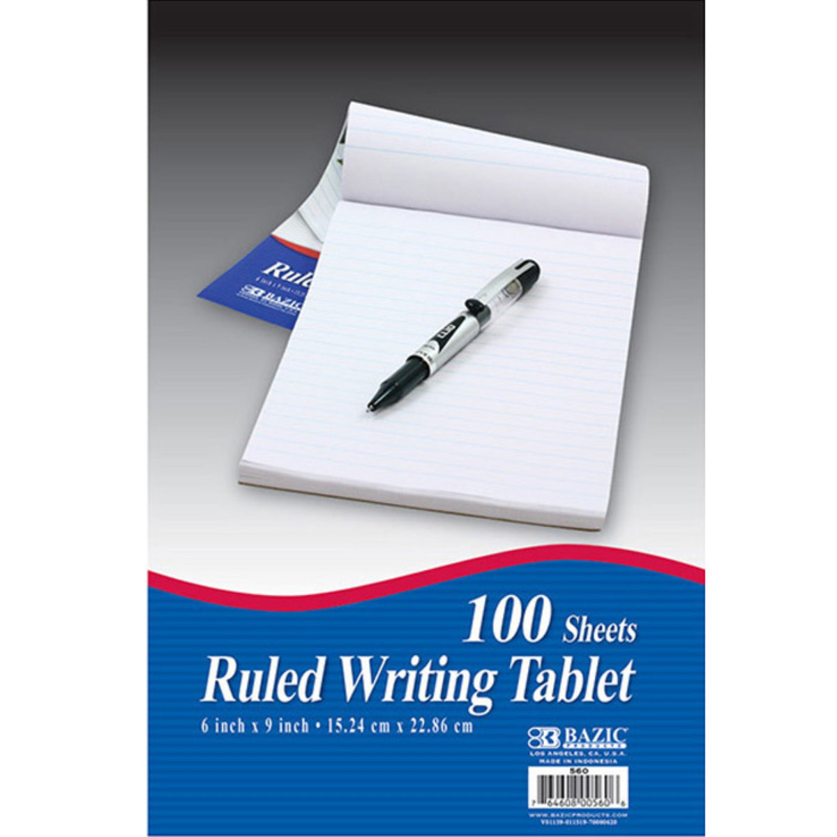 Bazic 100 Ct. 6' X 9' Ruled Writing Tablet