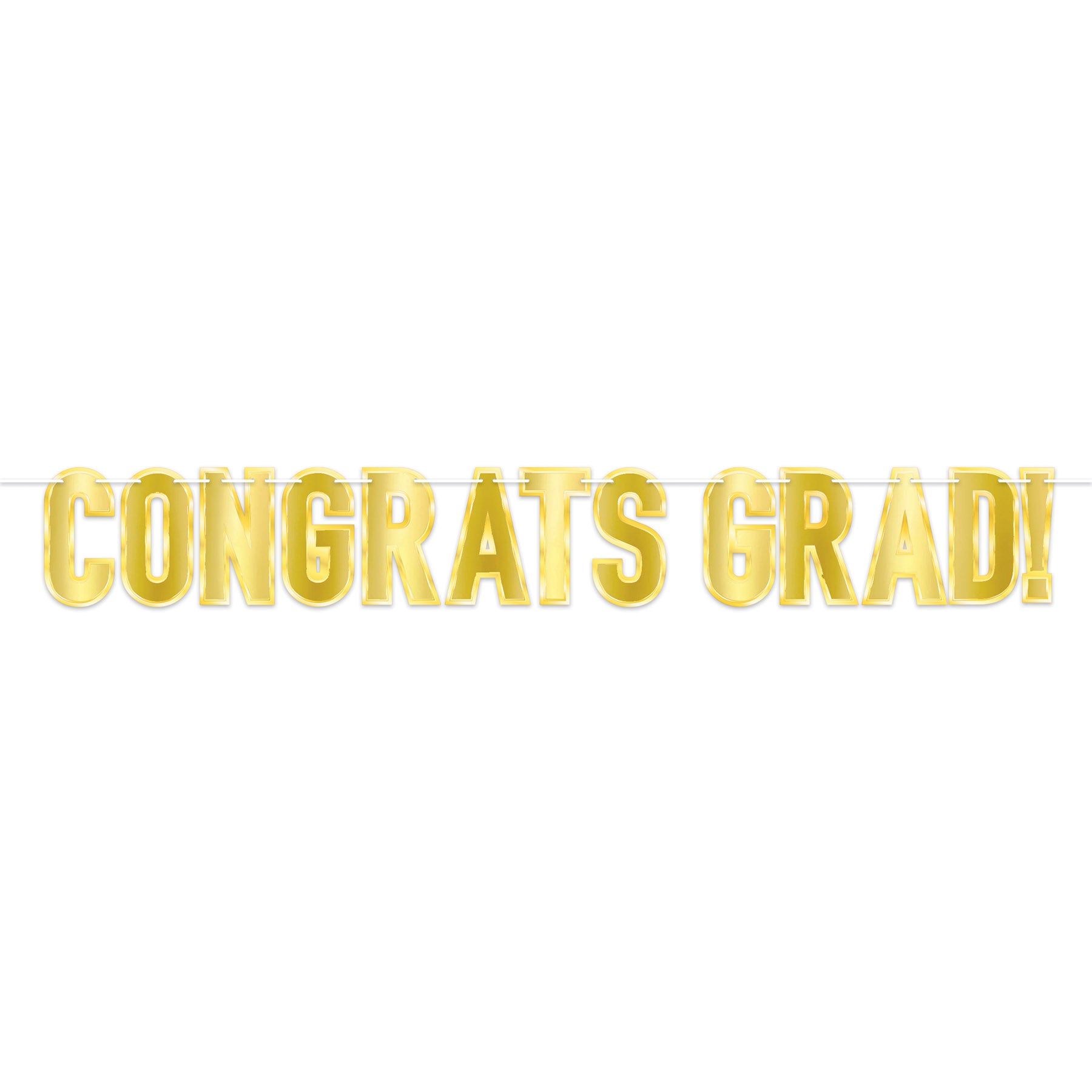 Beistle 56004-GD Foil Congrats Grad! Streamer
