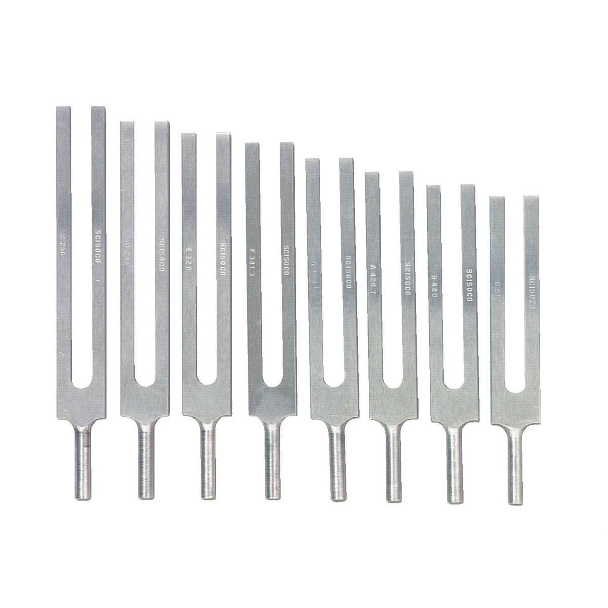Frey Scientific Concert Pitch Or Physics Scale Tuning Fork Set/8 W/Mallet, Wooden Box