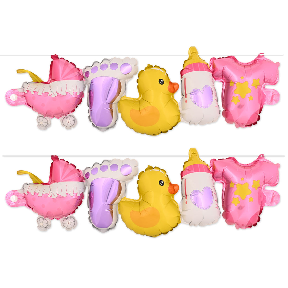 Baby Girl Balloon Streamers Assembly Required Pack Of 6