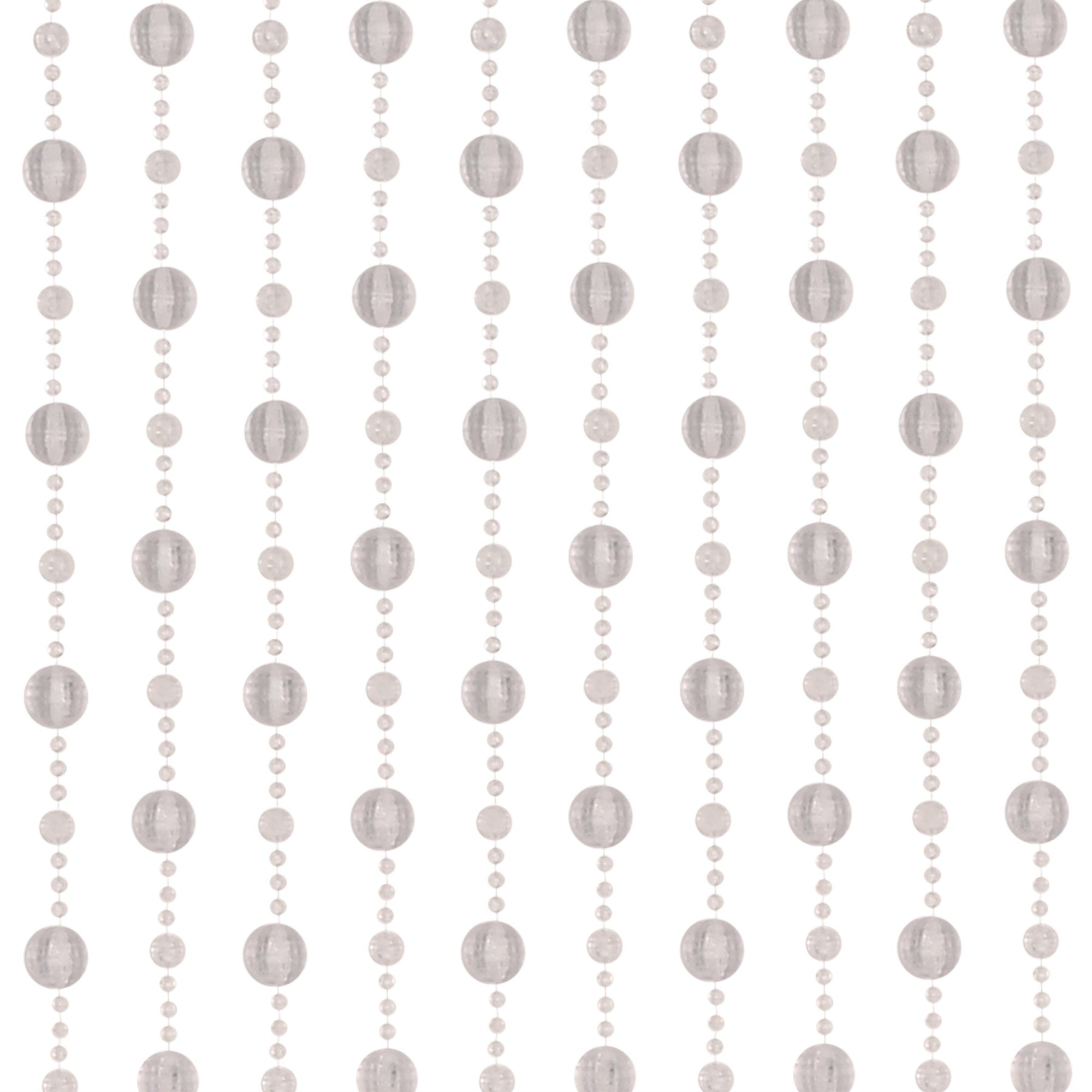 Bead Curtain Clear; Assembly Required; Includes: 212  Plastic Tracks, 10Beaded Curtain Strands, 8Screws Pack Of 1
