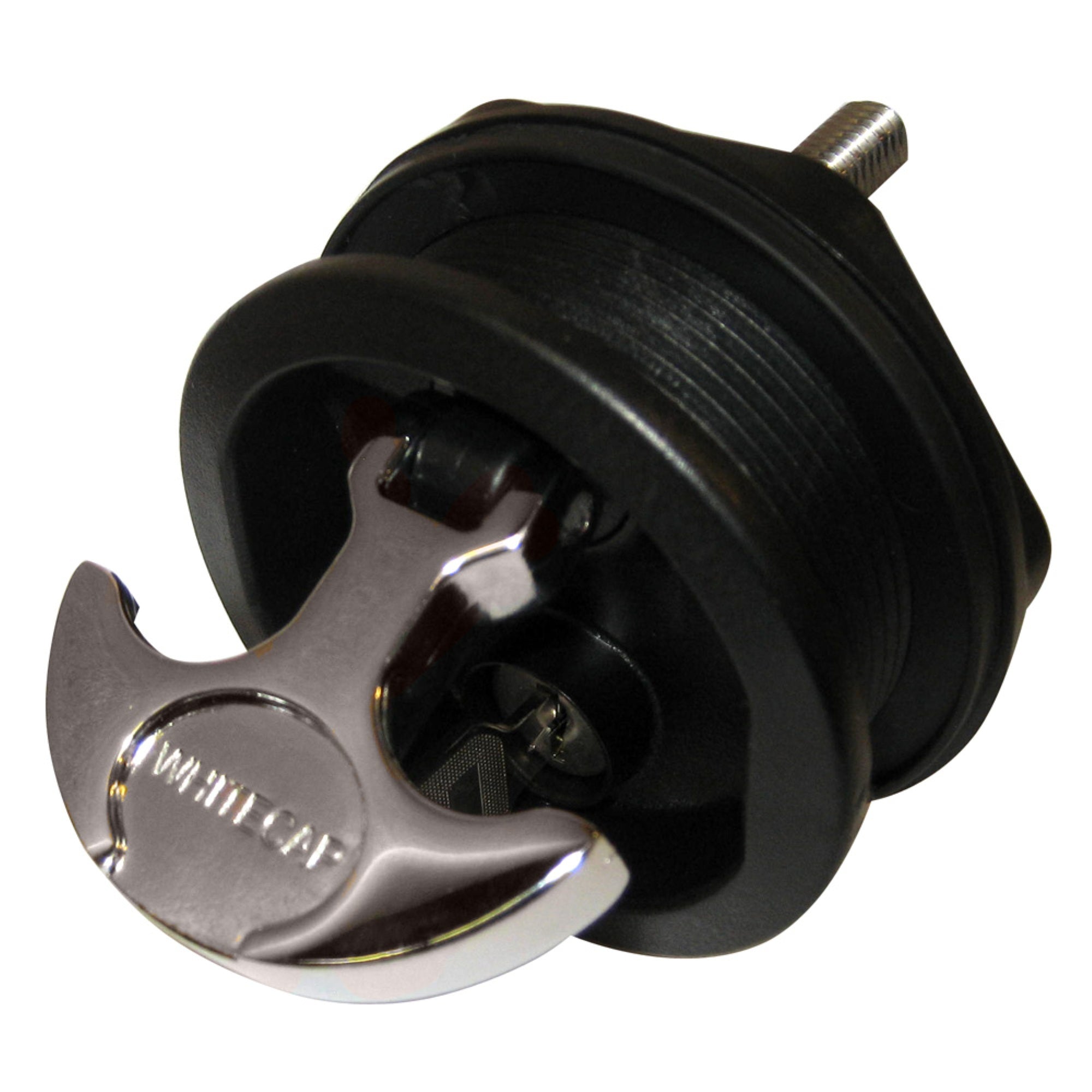 Whitecap T-Handle Latch  Cp Zamac/Black Nylon Locking