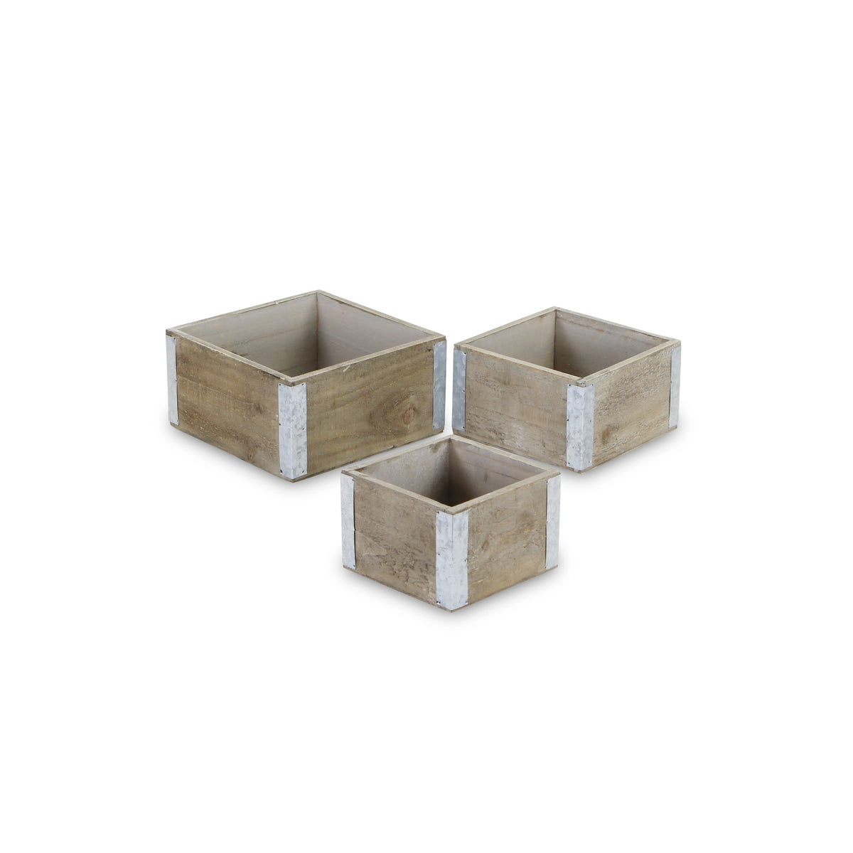 Samil Set Of 3 Square Wooden Crates