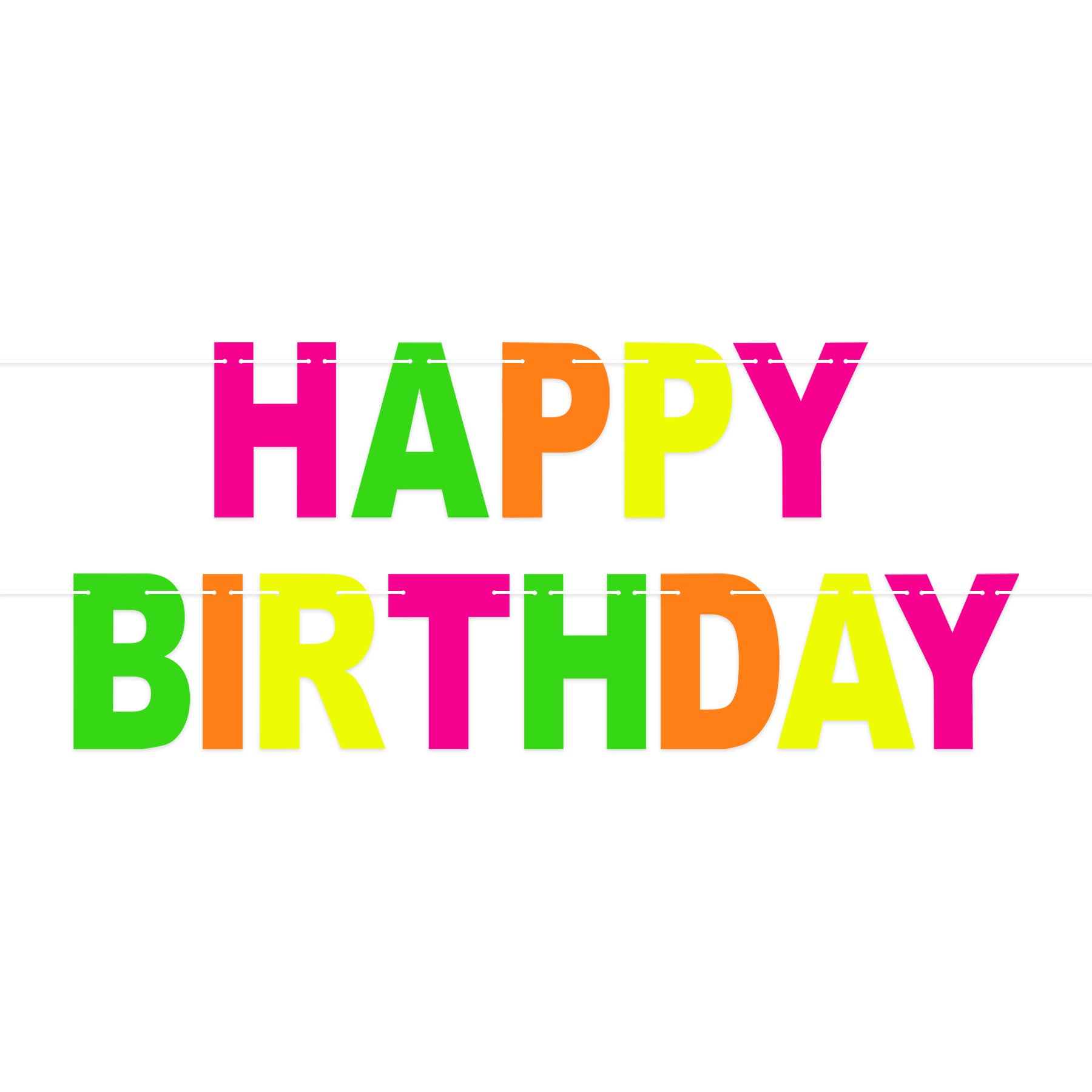 Beistle 56403 Neon Happy Birthday Streamer