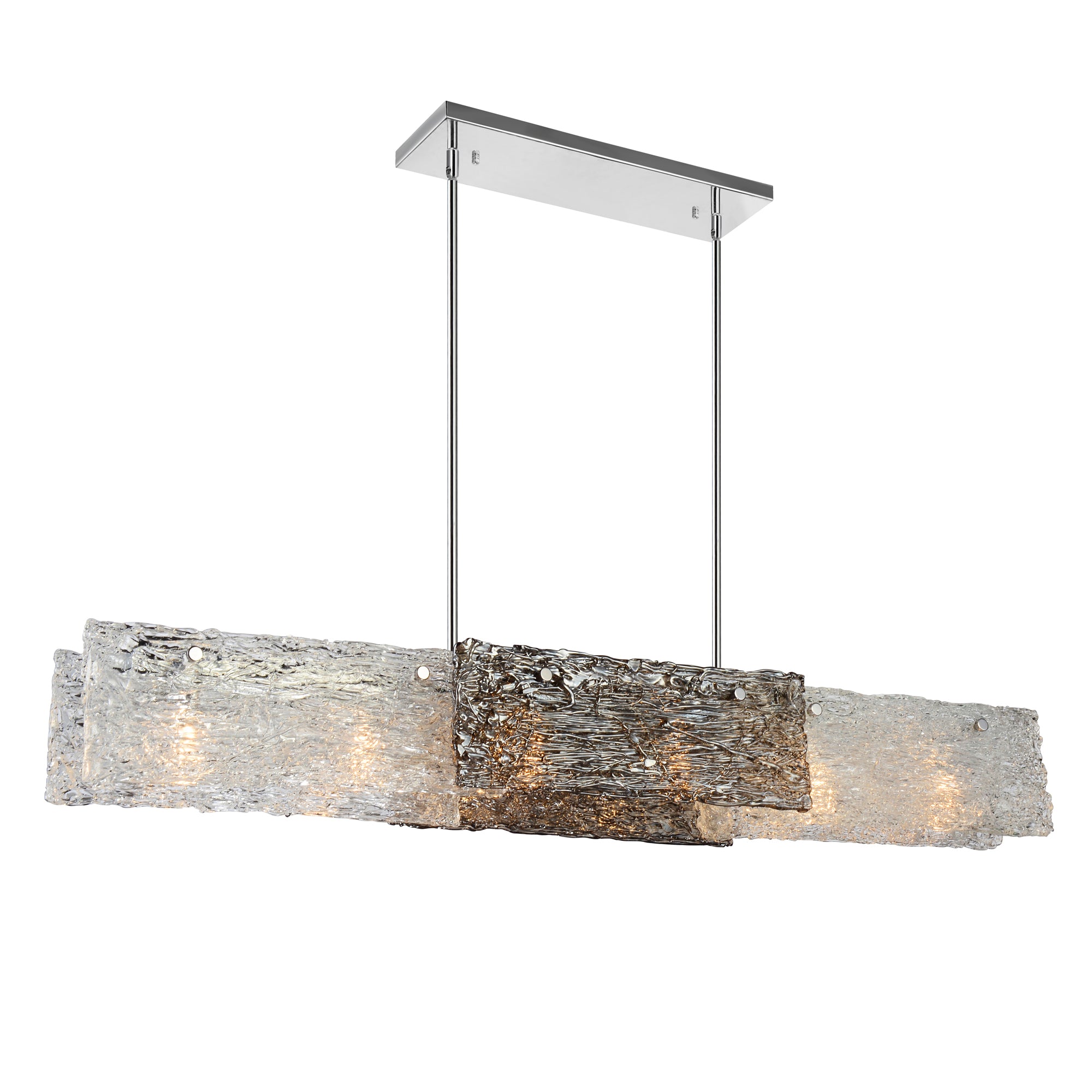 6 Light Down Chandelier With Chrome Finish